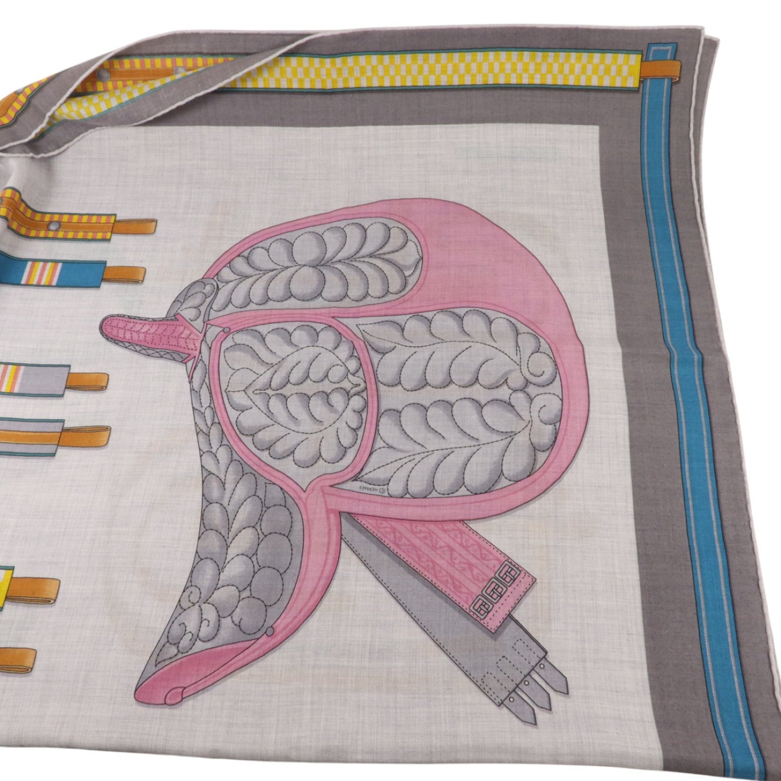 HERMES 羊絨/絲質Scarf 140X140絲巾