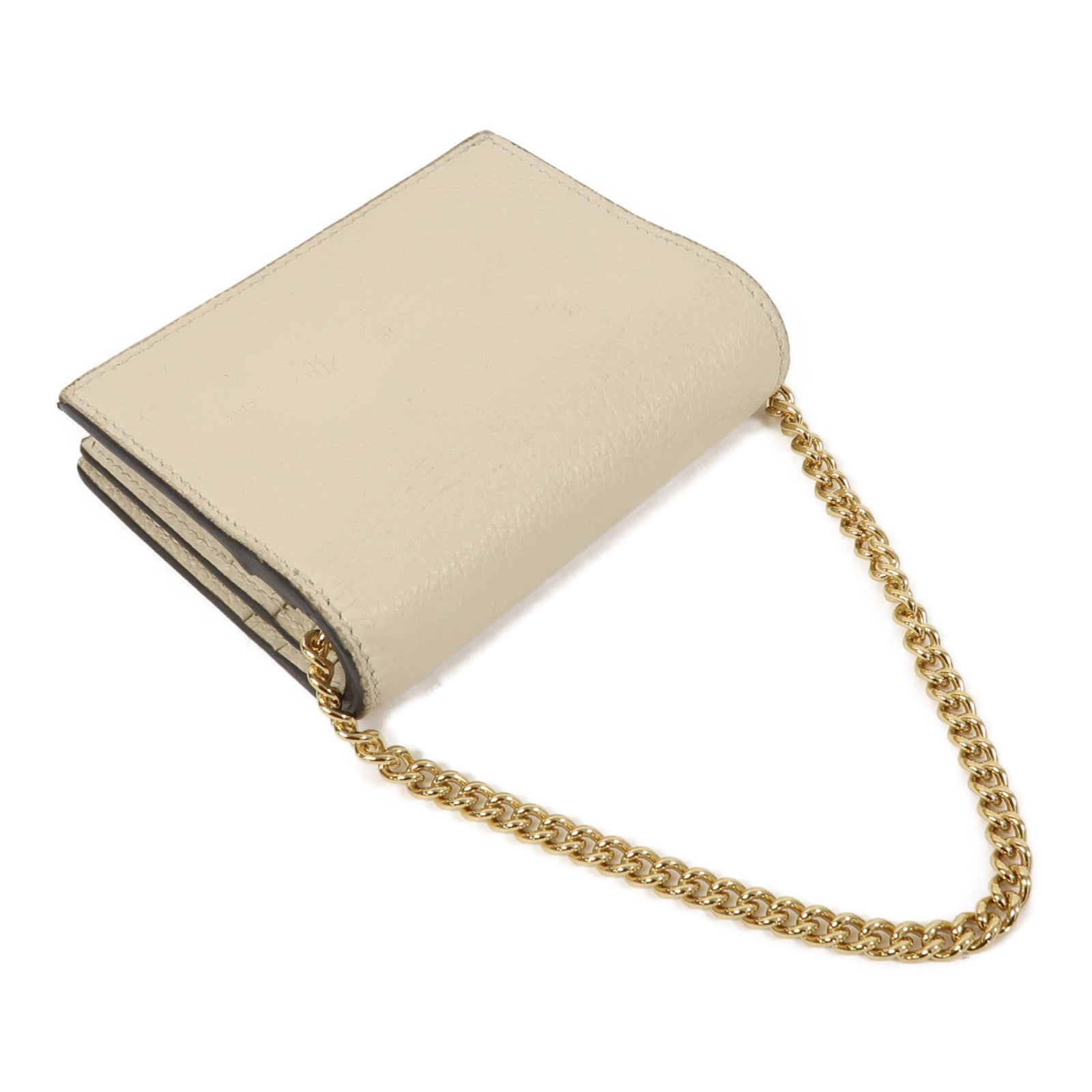GUCCI 【激減優惠】牛皮皮革Zumi Chain Wallet錢包白色