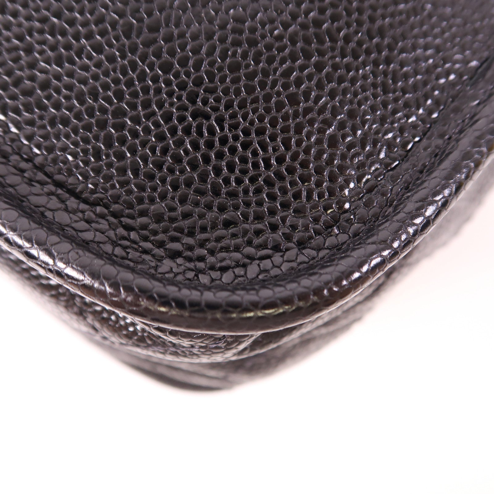 CHANEL 牛皮皮革Split Pocket Flap銀扣鏈帶肩背袋