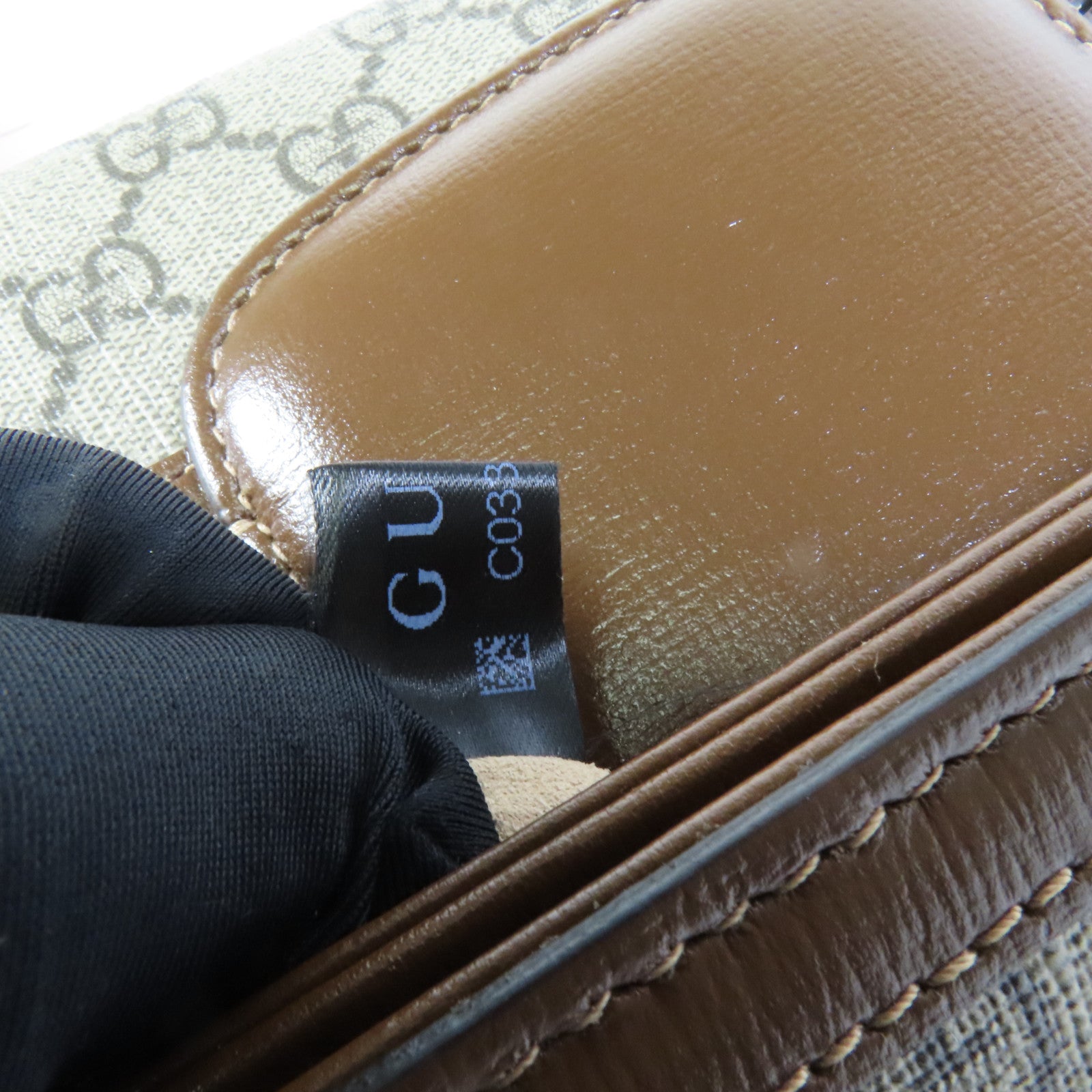 GUCCI 塗層帆布Horsebit 1955 MM金扣肩背袋