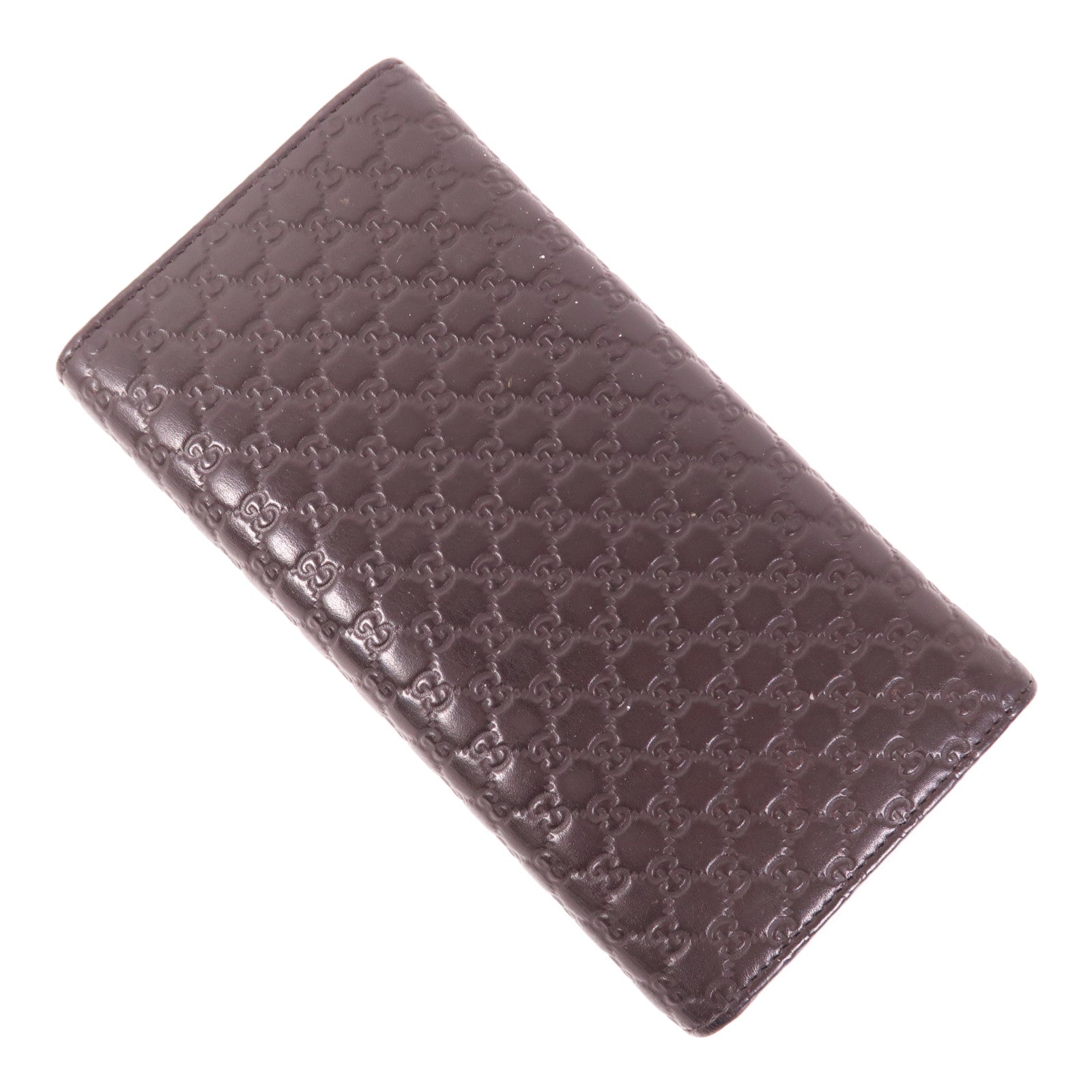 GUCCI GHW Long Wallet Calfskin Leather Brown