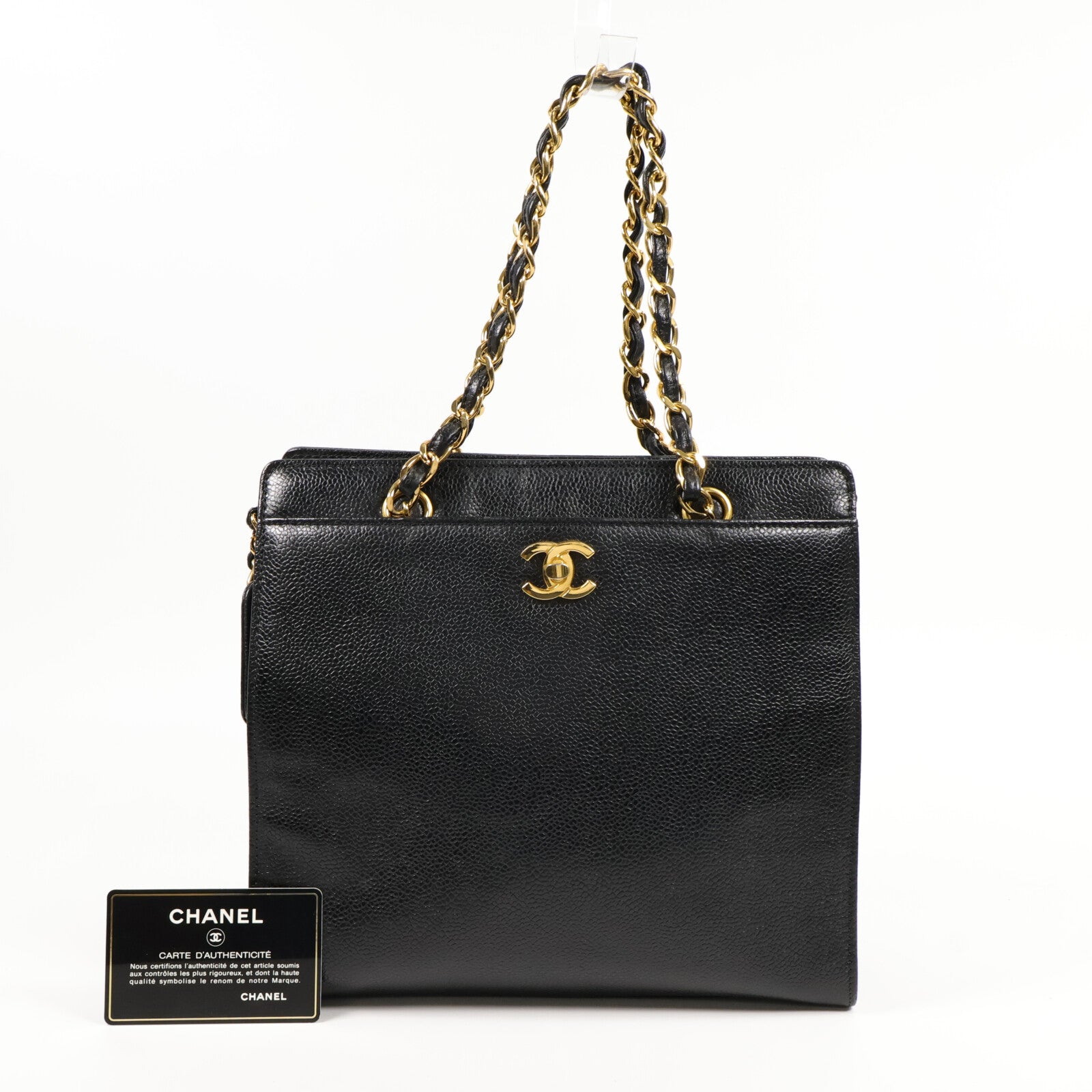 CHANEL 牛皮皮革Vintage Shoulder Bag鏈帶手挽袋
