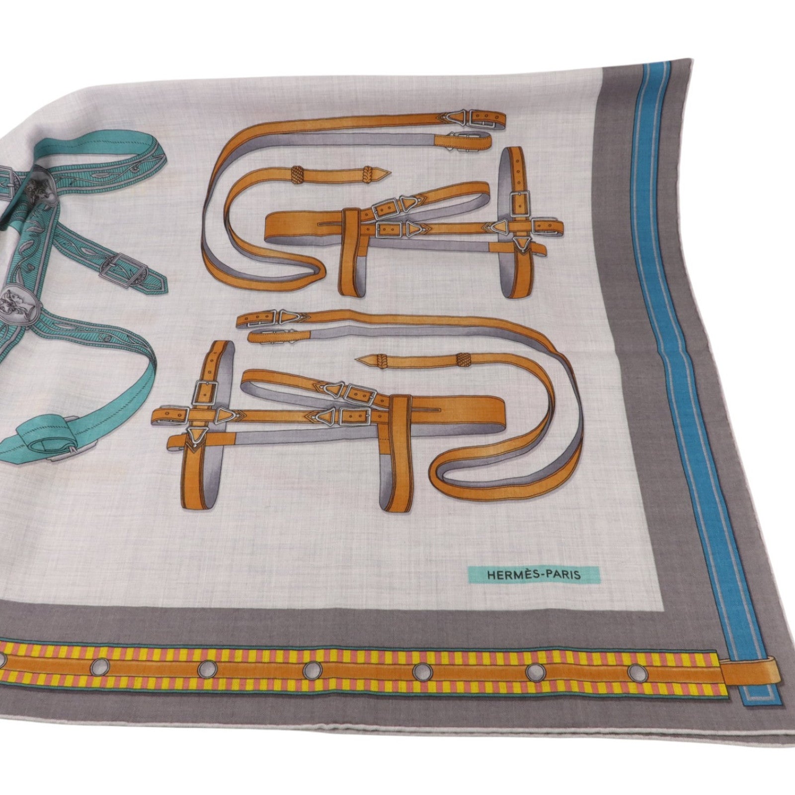 HERMES 羊絨/絲質Scarf 140X140絲巾