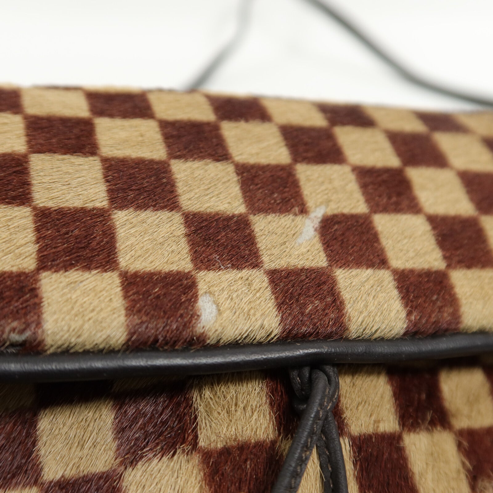 LOUIS VUITTON Pony Hair/牛皮皮革Damier Sauvage Gazelle肩背袋