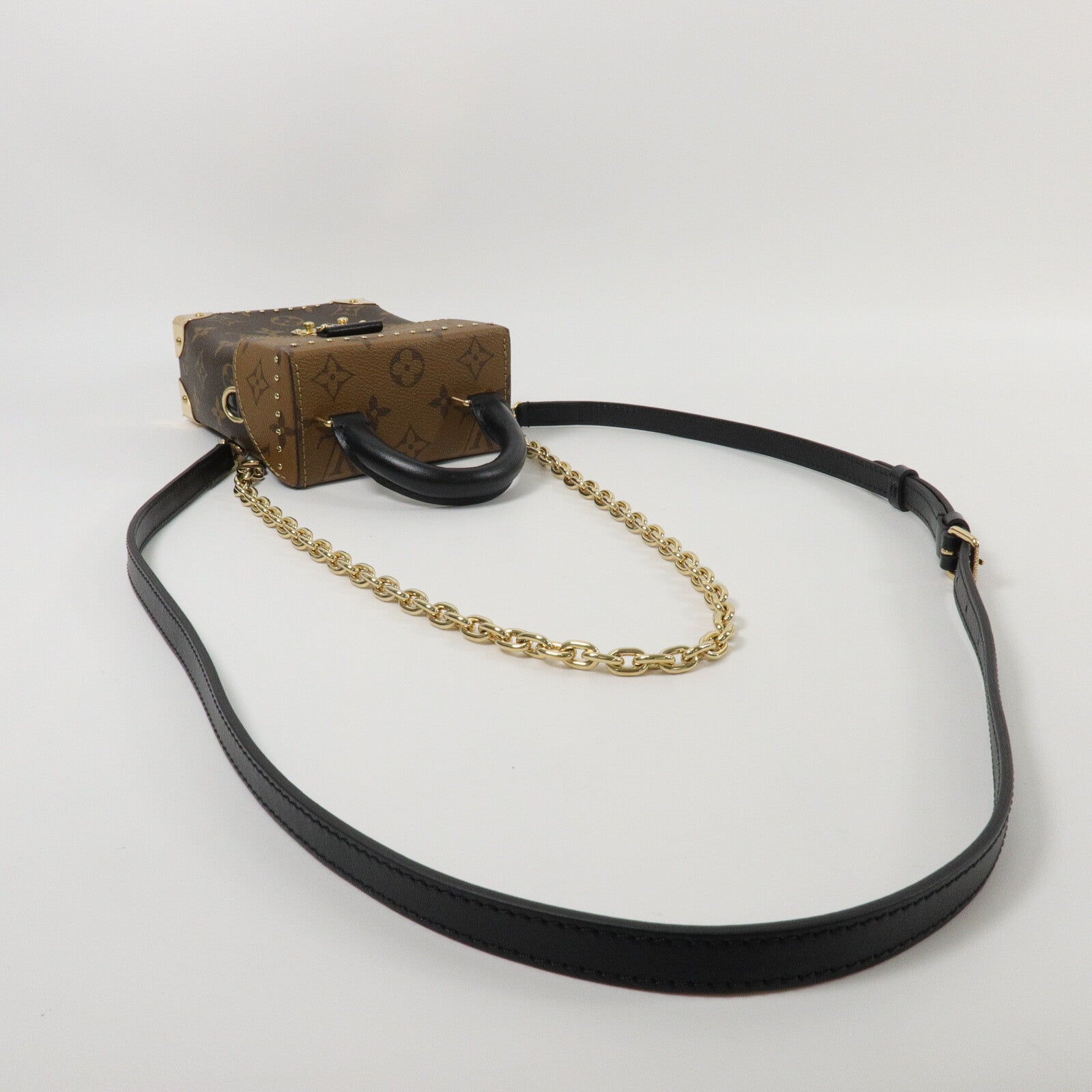 LOUIS VUITTON Monogram/Monogram Reverse Camera Box鏈帶手挽肩背兩用袋
