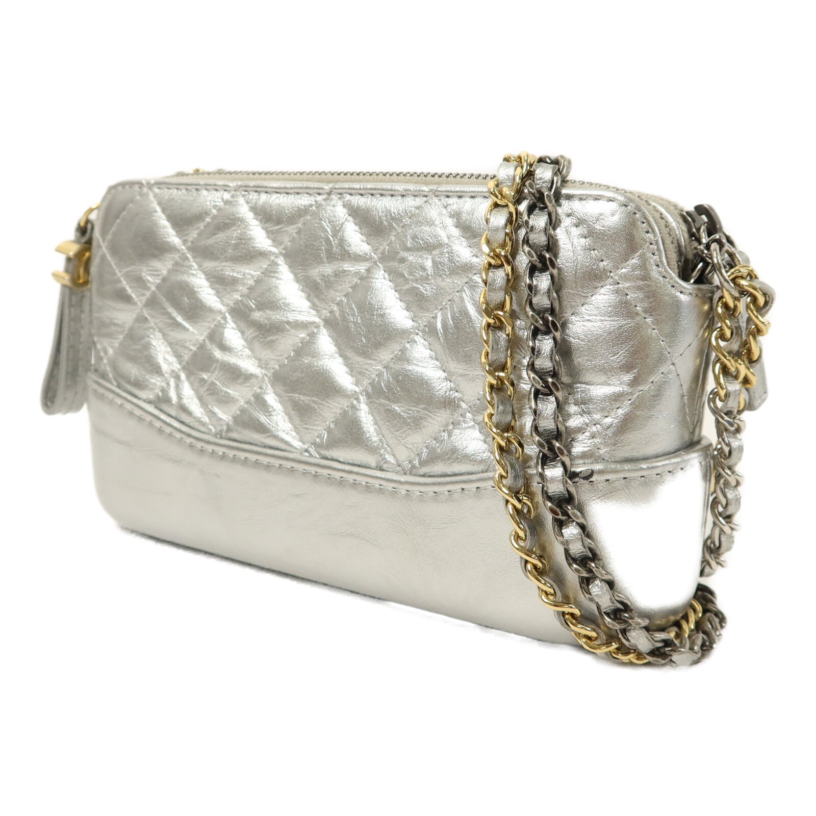 CHANEL 牛皮皮革Gabrielle Wallet On Chain鏈帶肩背袋