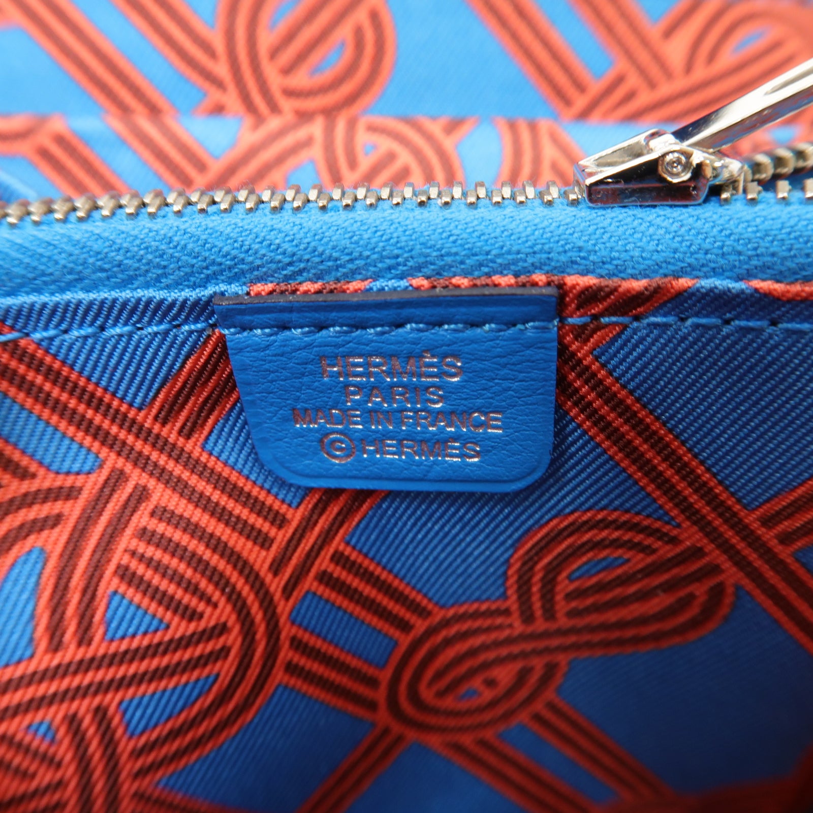 HERMES Swift皮革Silk In Compact Walle銀扣錢包Bleu Frida/Rouge HBleu Frida/Rouge H藍色/粉紅色