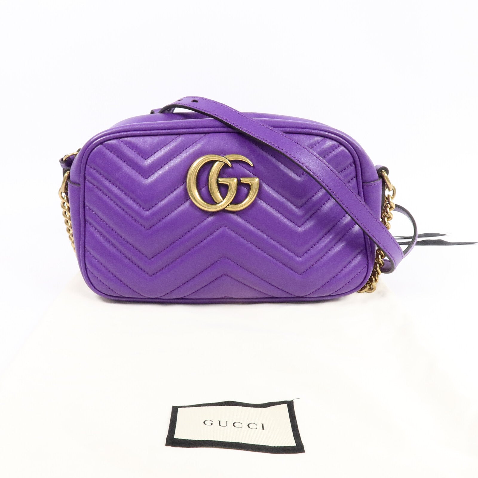 GUCCI 牛皮皮革GG Marmont肩背袋