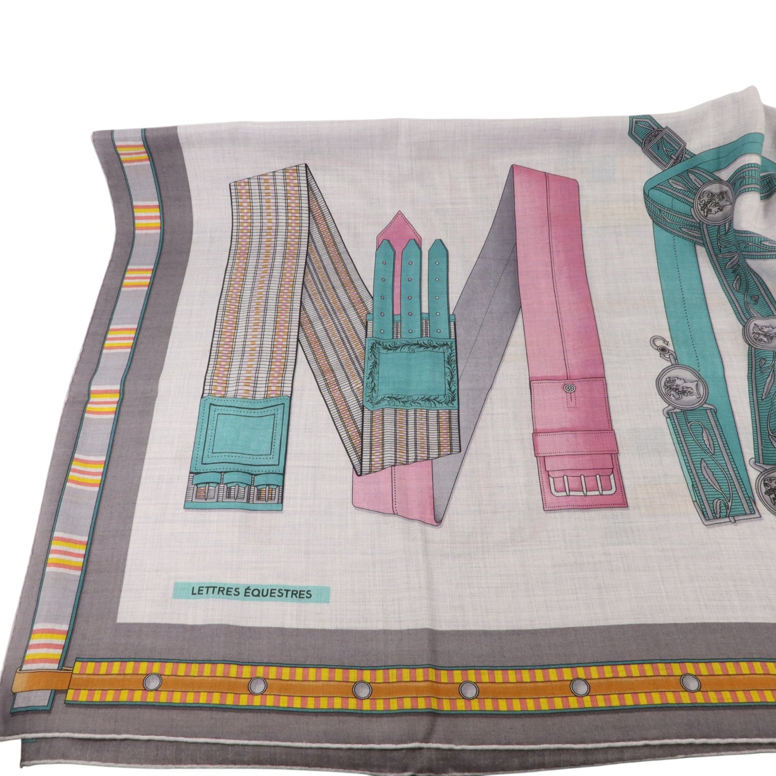 HERMES 羊絨/絲質Scarf 140X140絲巾