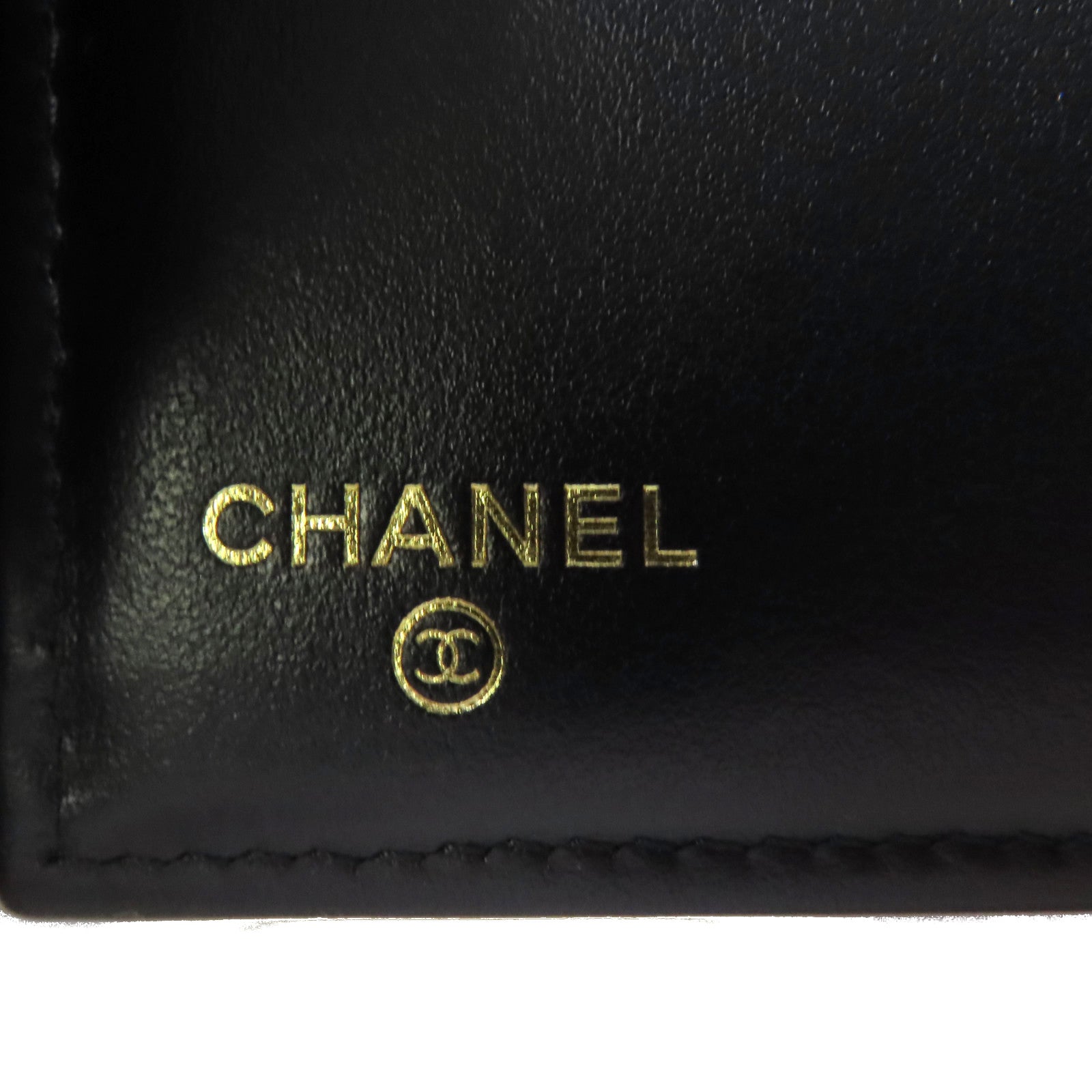 CHANEL 菱格Caviar皮革Short Wallet金扣短錢包黑色