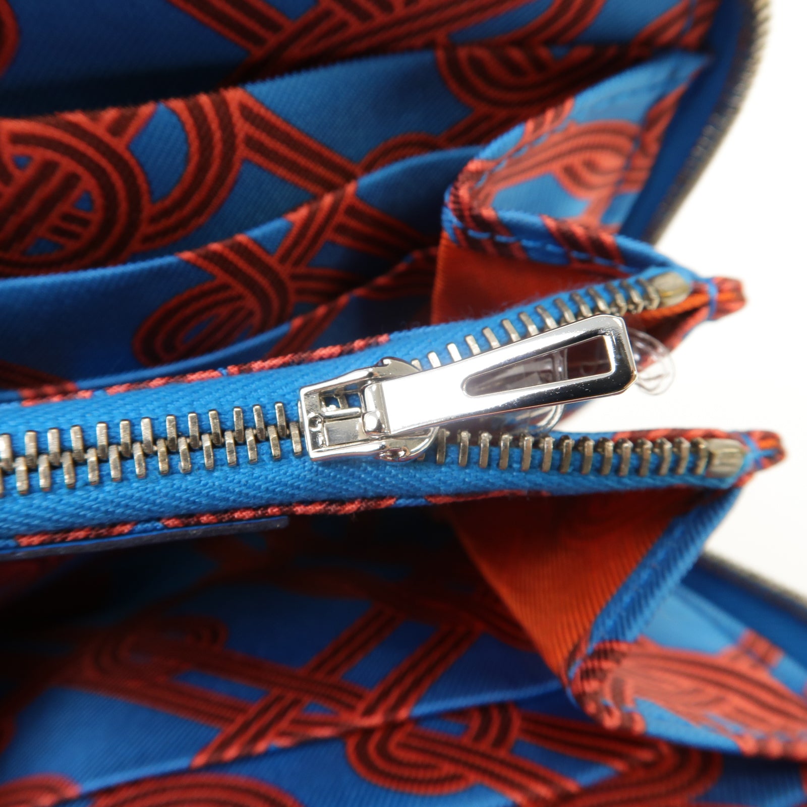 HERMES Swift皮革Silk In Compact Walle銀扣錢包Bleu Frida/Rouge HBleu Frida/Rouge H藍色/粉紅色