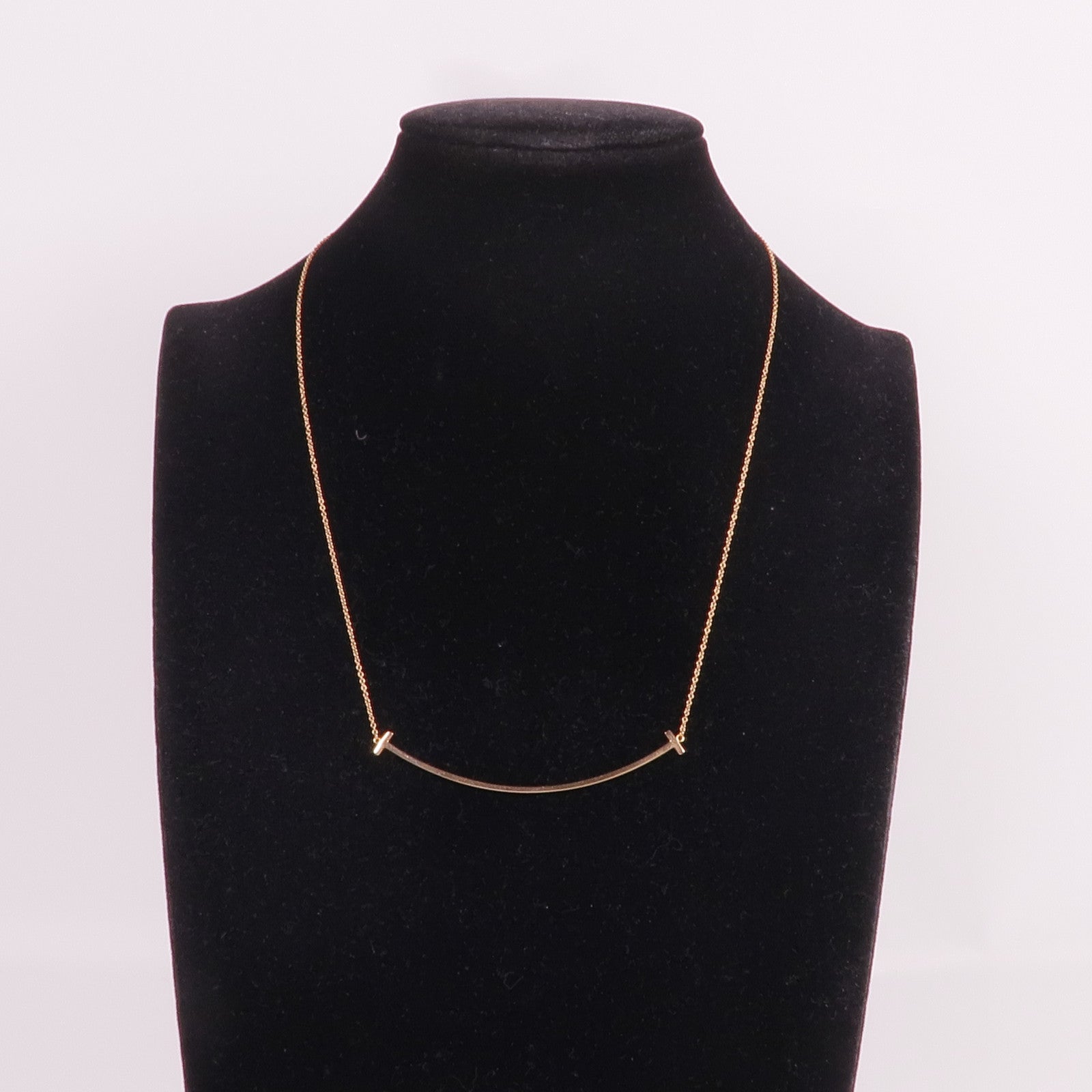 TIFFANY＆CO 18K玫瑰金T Smile Necklace項鍊