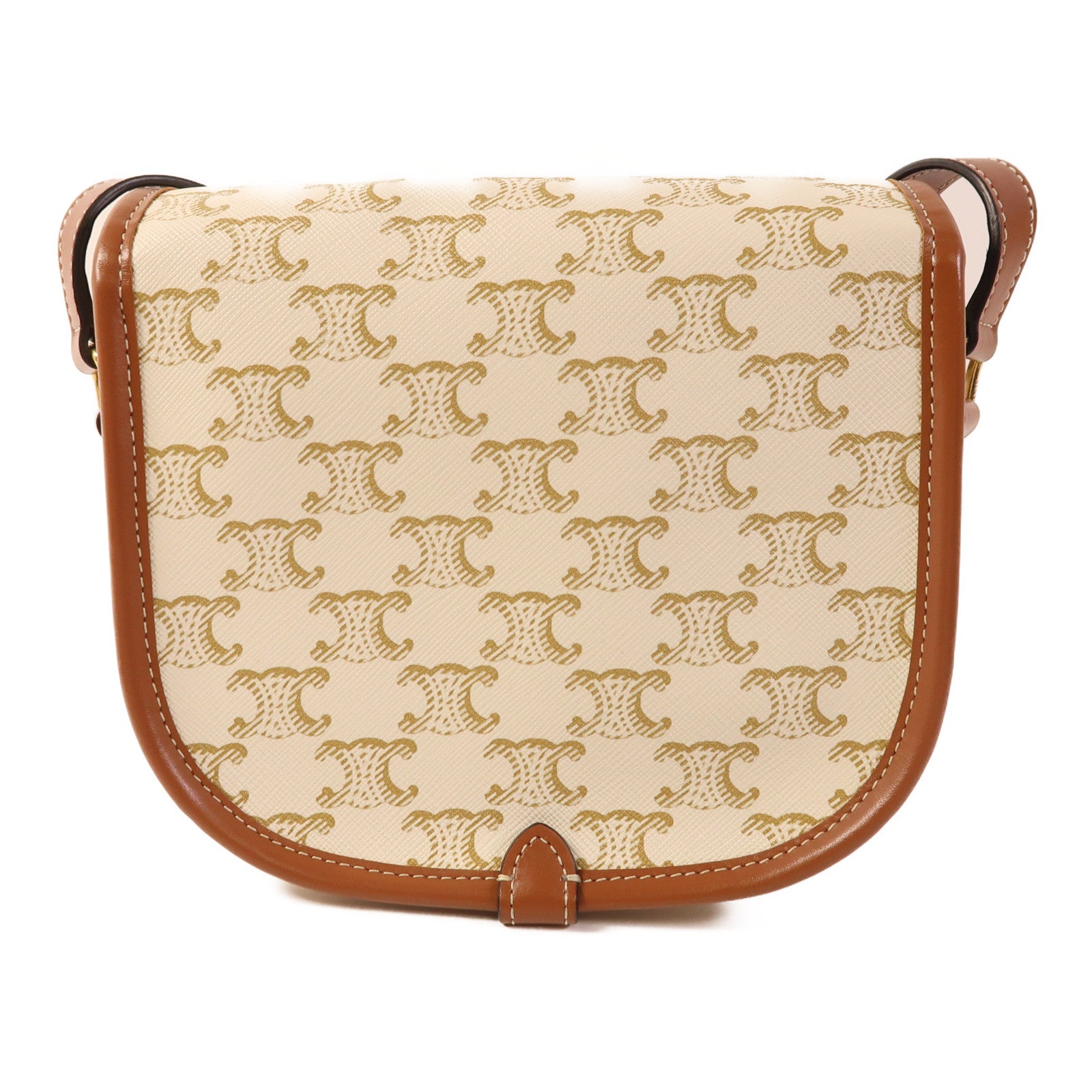 CELINE 【激減優惠】塗層帆布Medium Folco In Triomphe金扣肩背袋