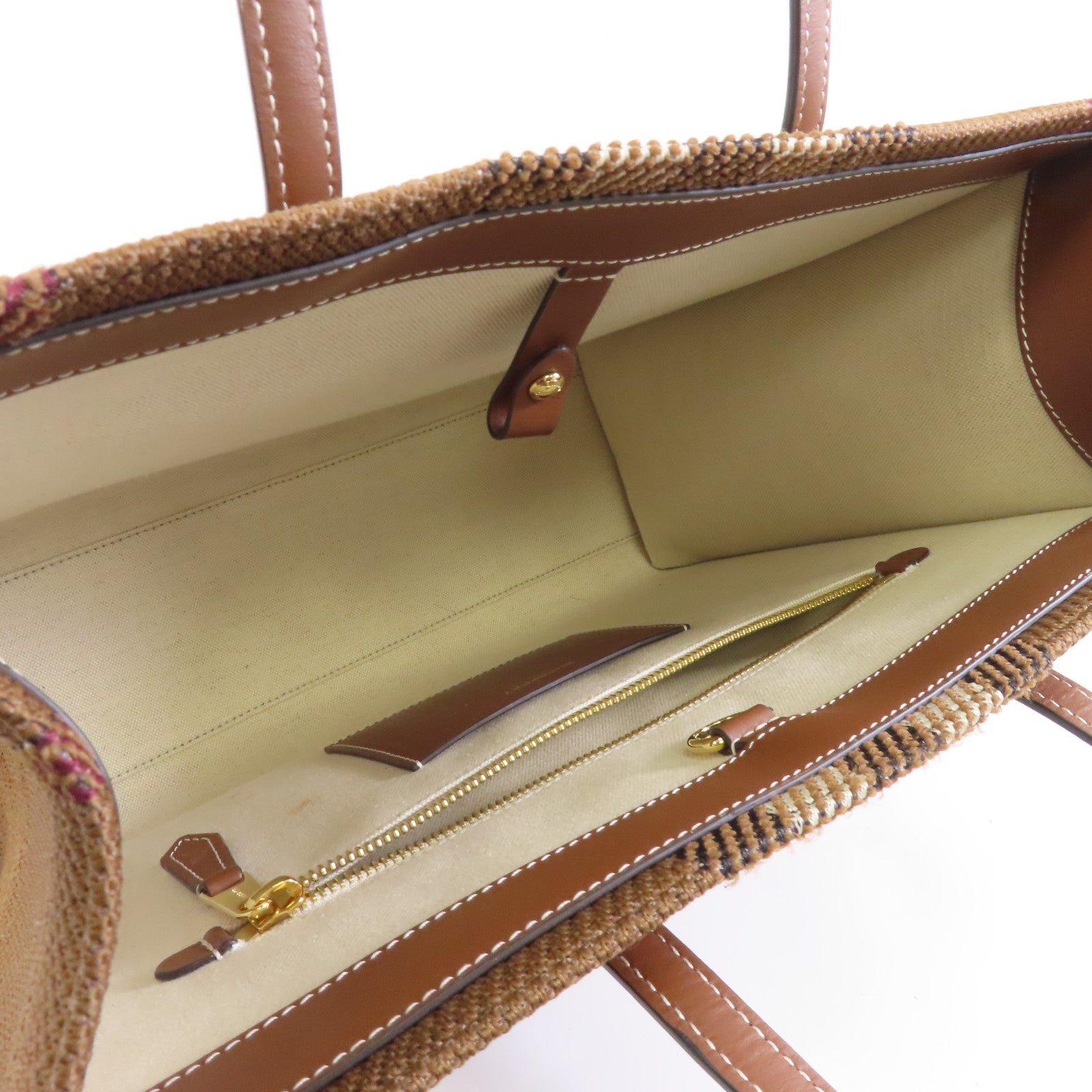 BURBERRY 纖維Medium Freya Tote Bag金扣手挽袋啡色