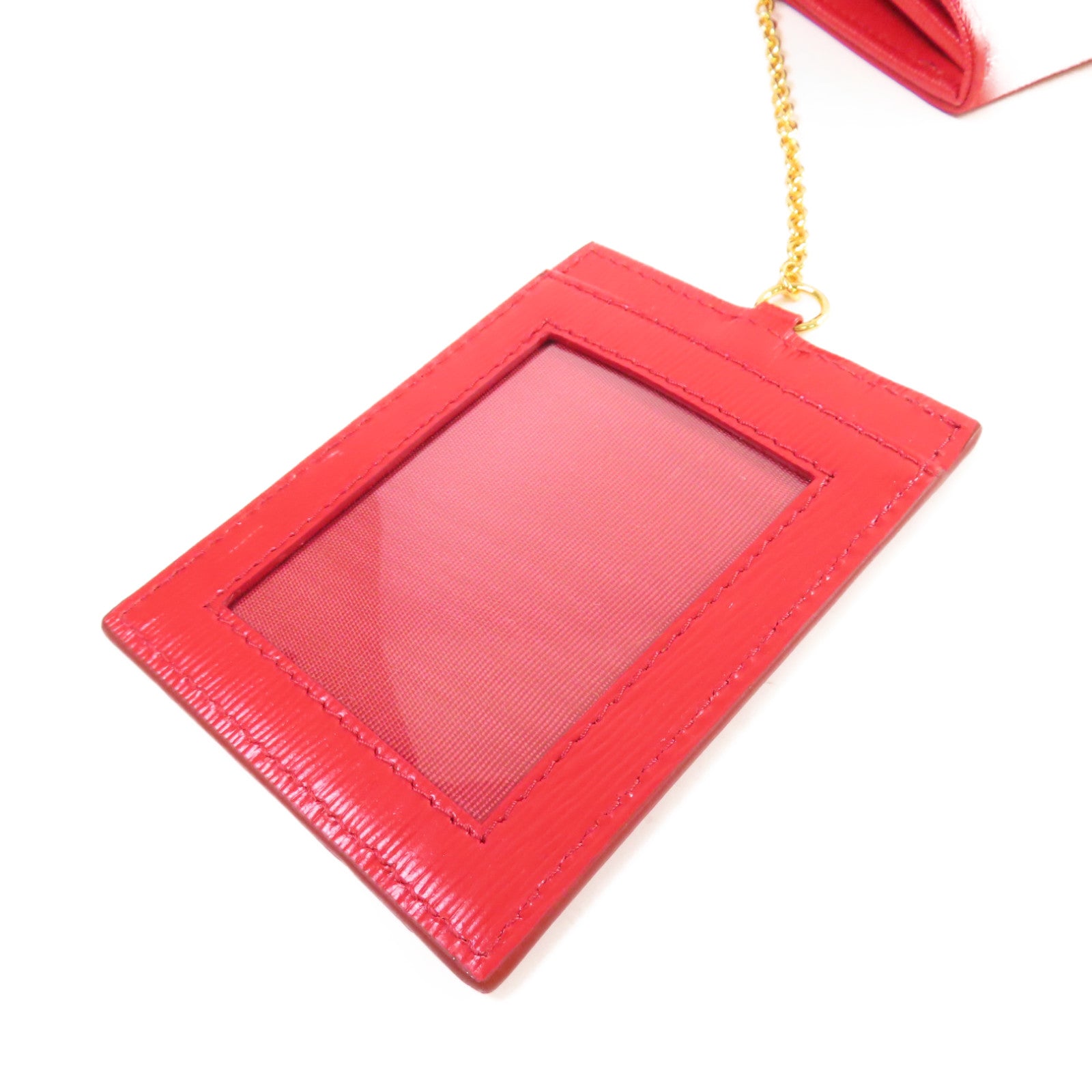 PRADA 牛皮皮革/尼龍Long Wallet金扣長錢包紅色
