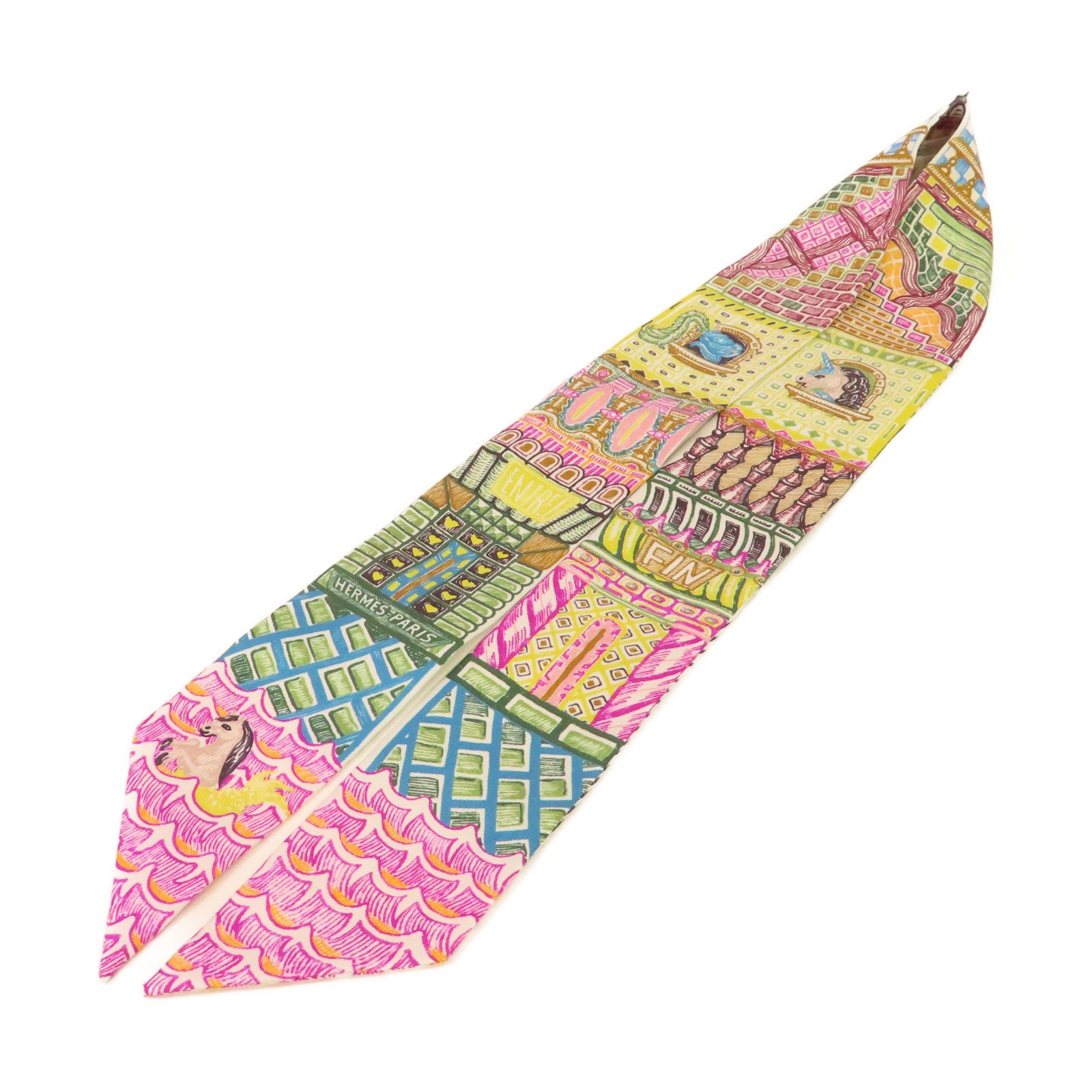 HERMES 【激減優惠】絲質Twilly絲巾黑色/紫色/彩色