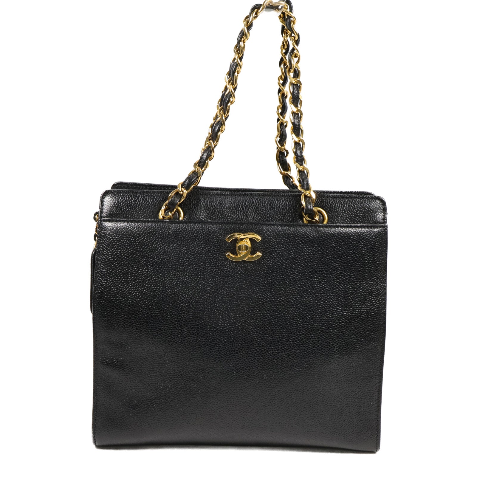 CHANEL 牛皮皮革Vintage Shoulder Bag鏈帶手挽袋
