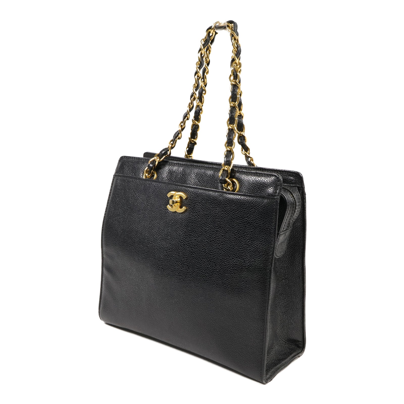 CHANEL 牛皮皮革Vintage Shoulder Bag鏈帶手挽袋