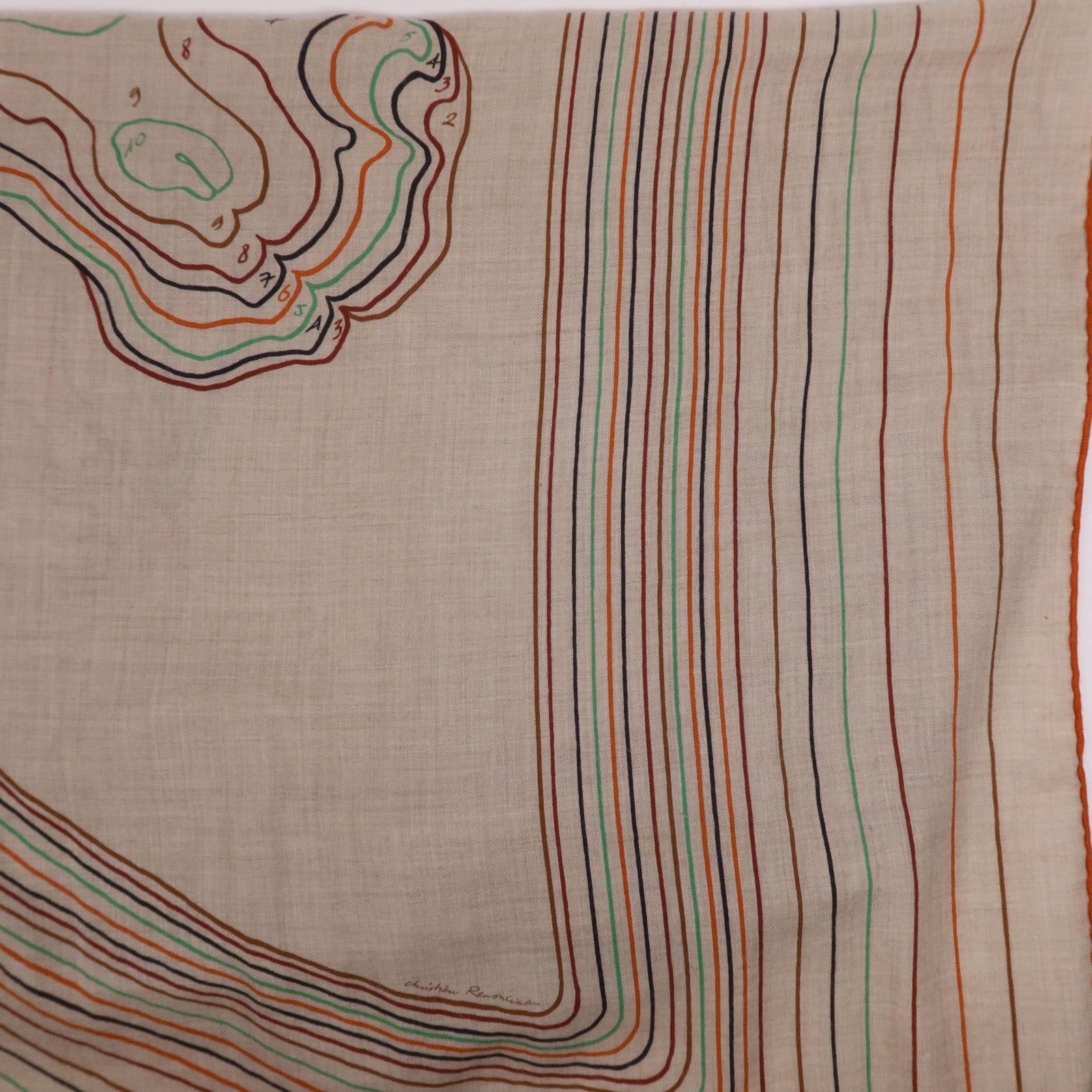 HERMES 羊絨/絲質Scarf 140X140絲巾Multicolor