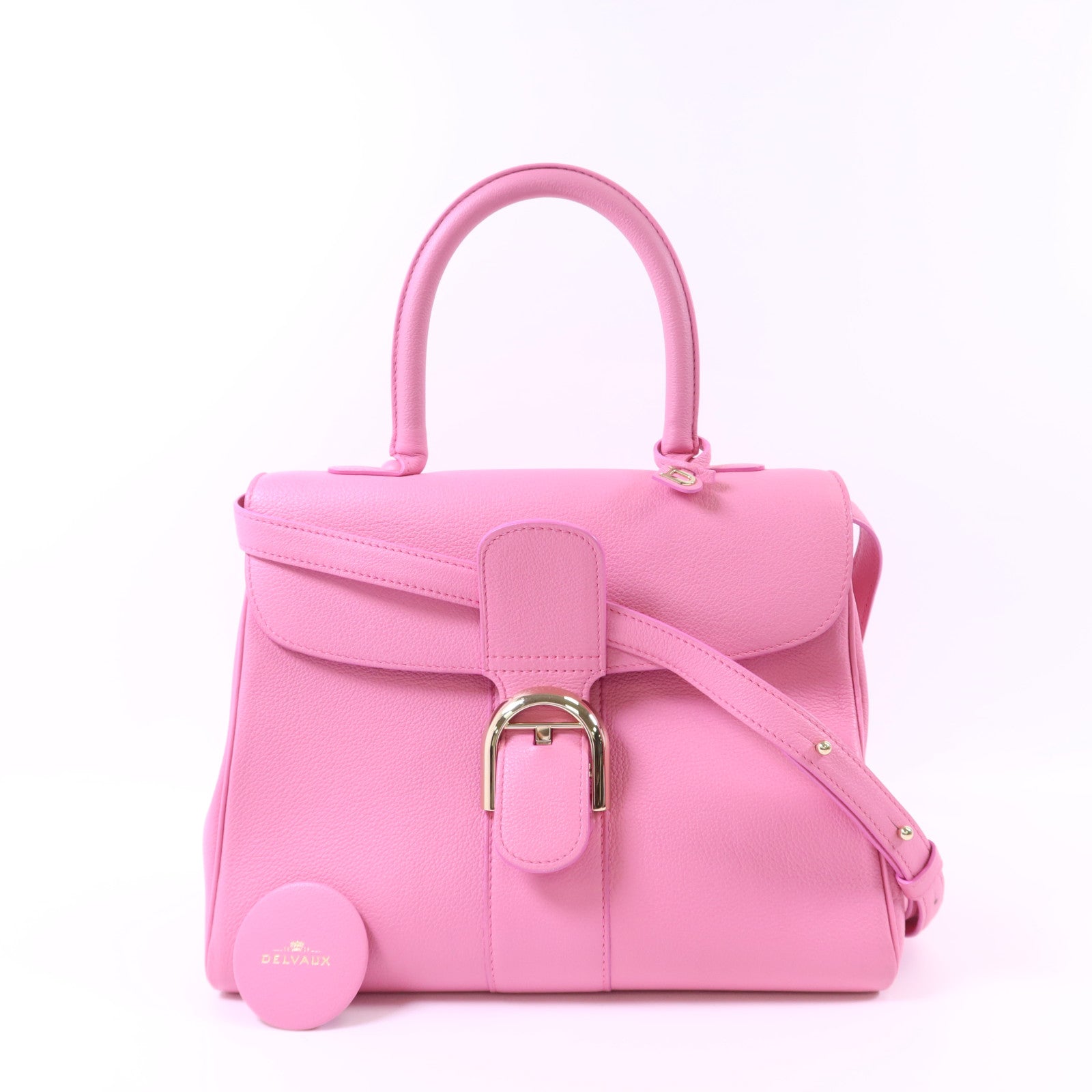 Delvaux 牛皮皮革Brillant MM金扣手挽肩背兩用袋