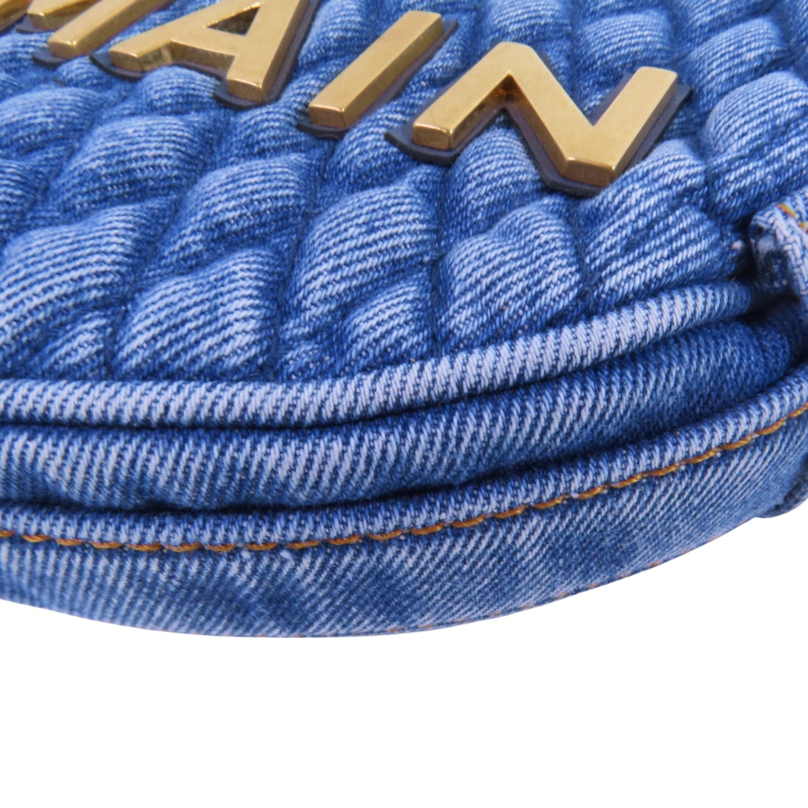 BALMAIN 牛仔布1954 Soft Moon金扣手挽肩背兩用袋