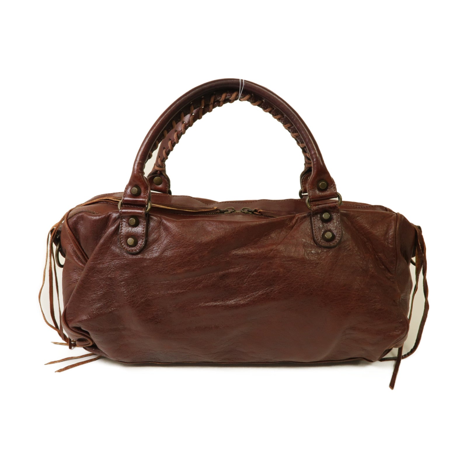 BALENCIAGA 牛皮皮革Twiggy Shoulder Bag金扣肩背袋棕色