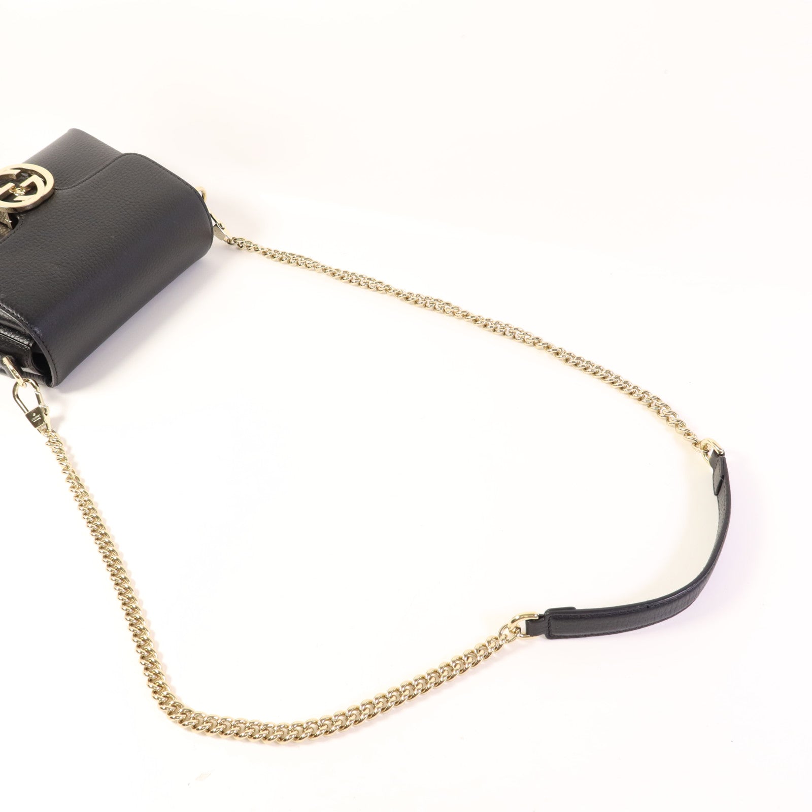 GUCCI 牛皮皮革Chain Shoulder金扣鏈帶肩背袋