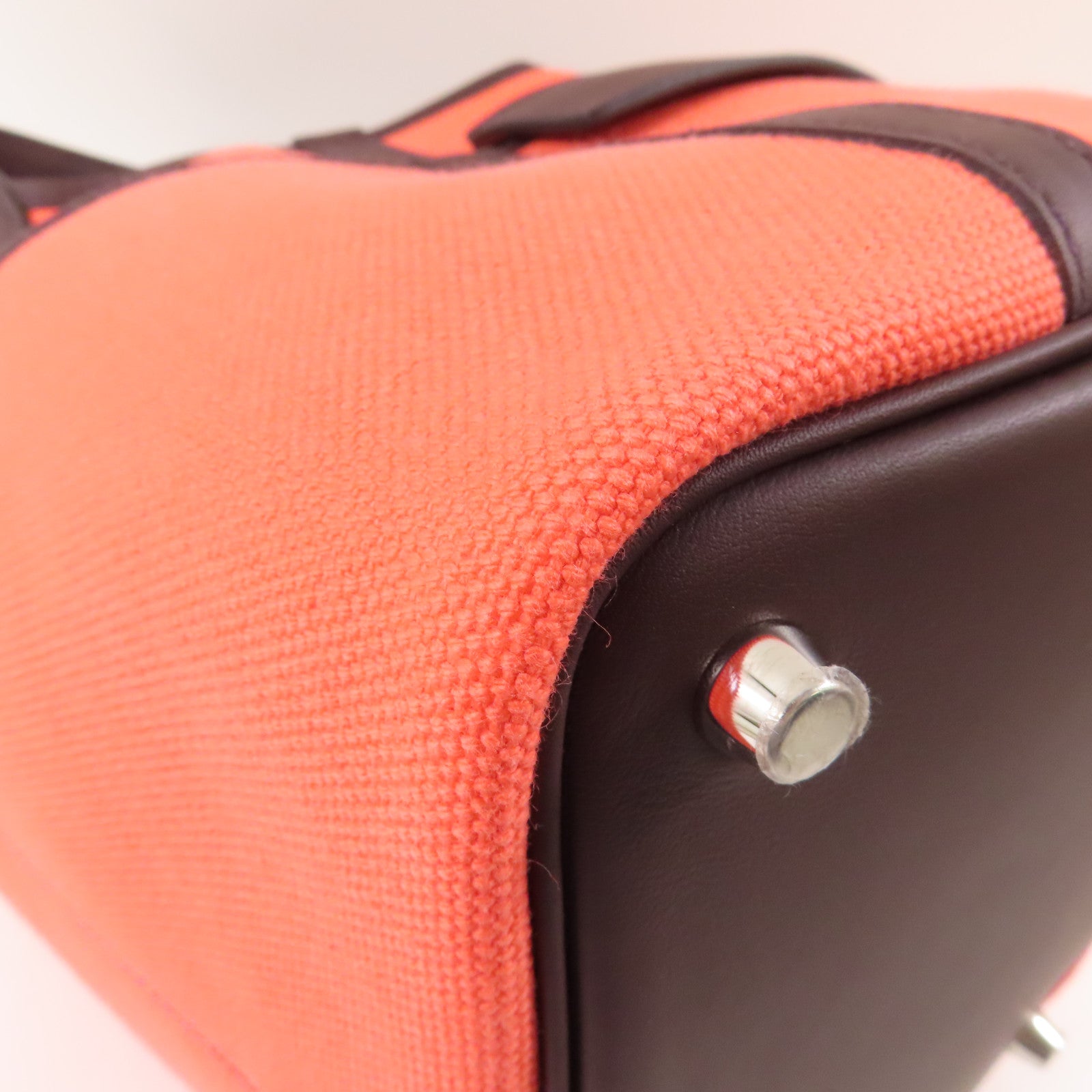 HERMES 帆布Picotin Cargo PM手挽袋Rose Texas