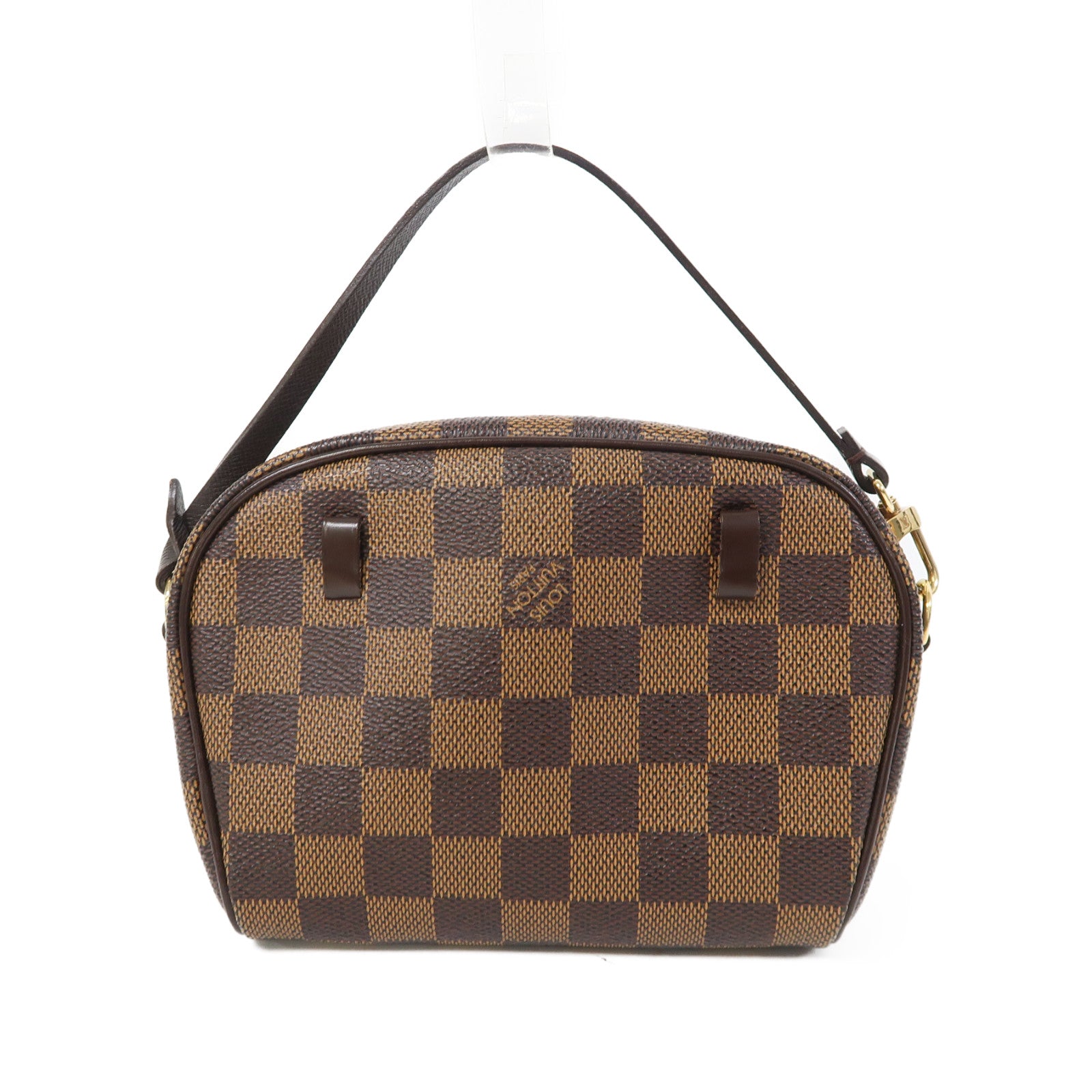 LOUIS VUITTON Damier Pochette Ipanema金扣手挽袋啡色