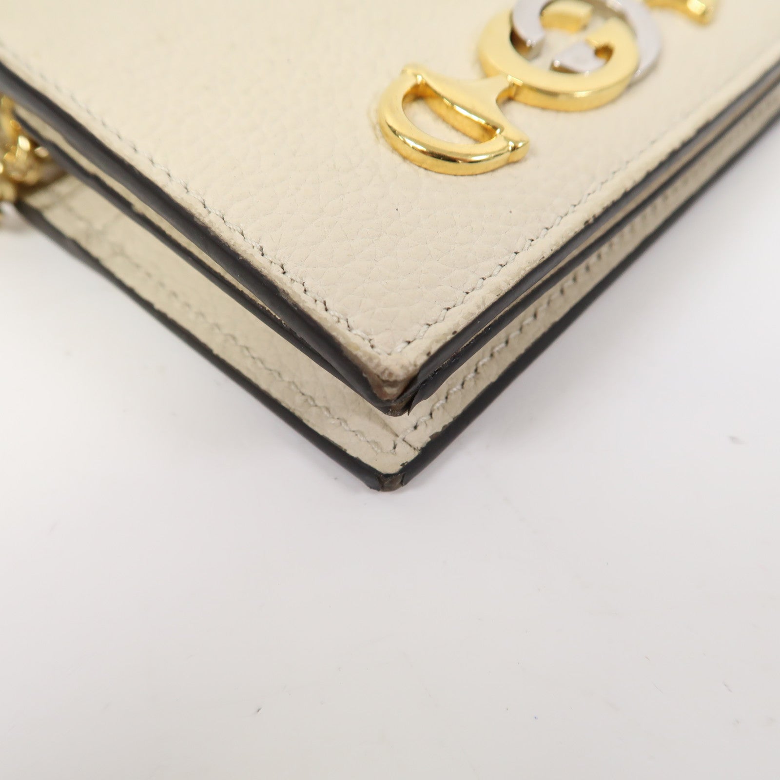 GUCCI 【激減優惠】牛皮皮革Zumi Chain Wallet錢包白色