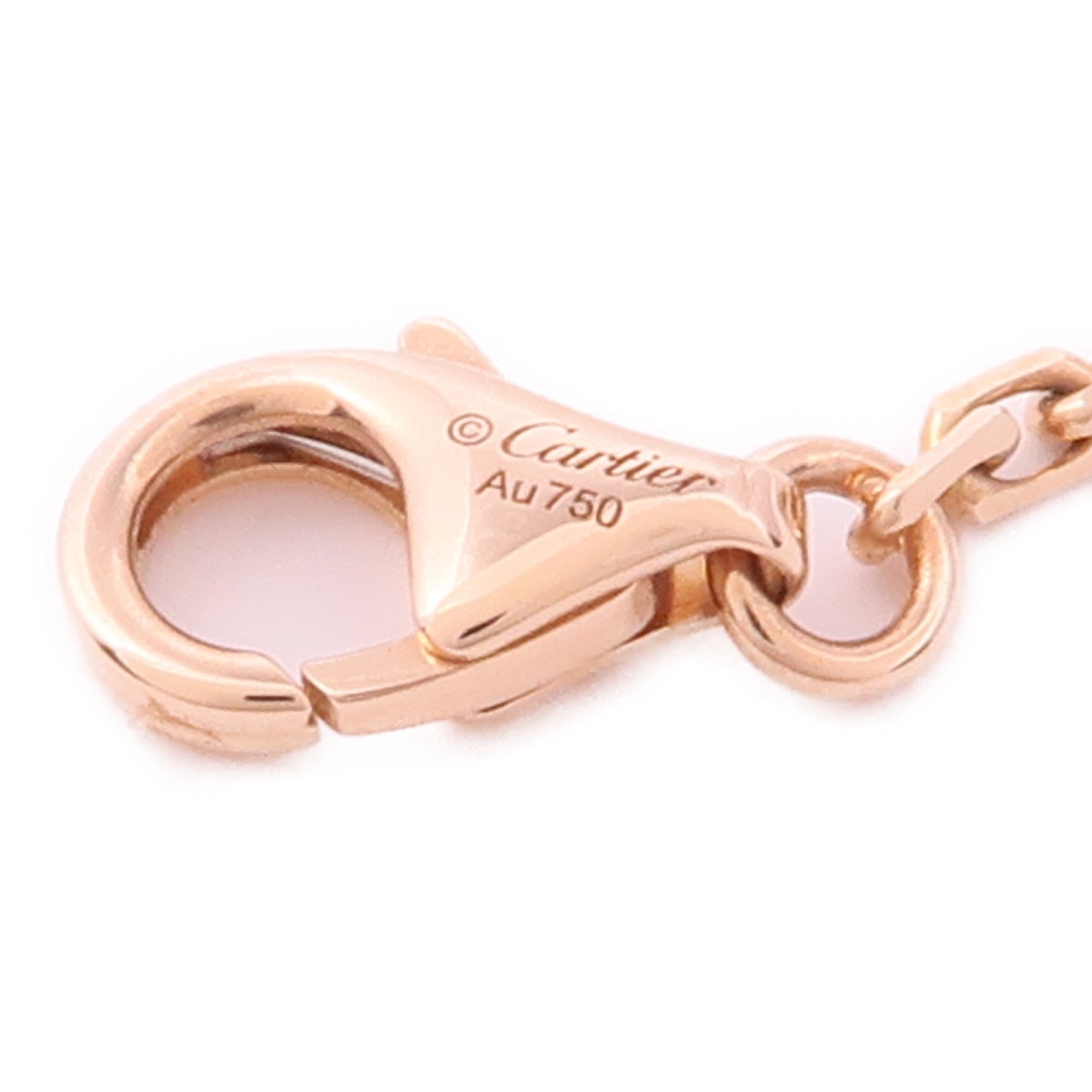 CARTIER 18K玫瑰金Love Diamond Necklace鑽石項鍊