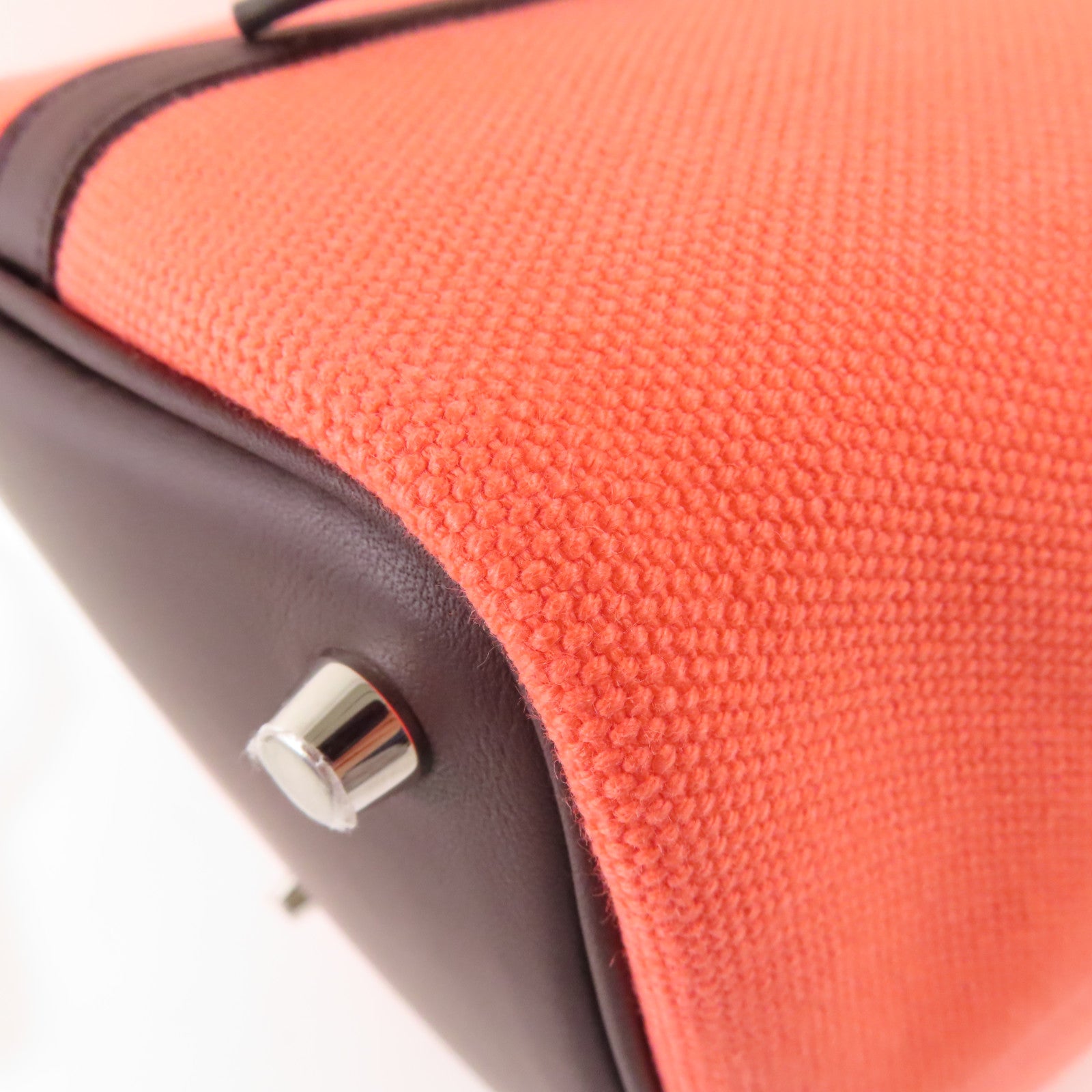 HERMES 帆布Picotin Cargo PM手挽袋Rose Texas