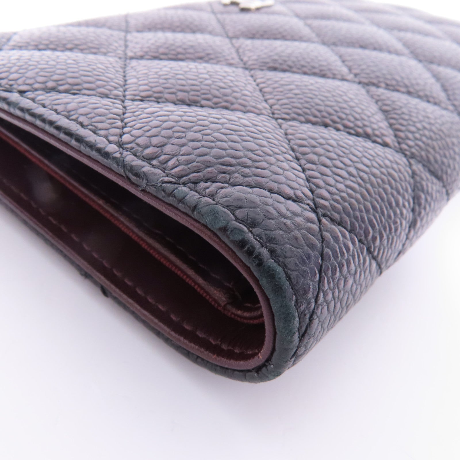 CHANEL 牛皮皮革Long Wallet銀扣長錢包