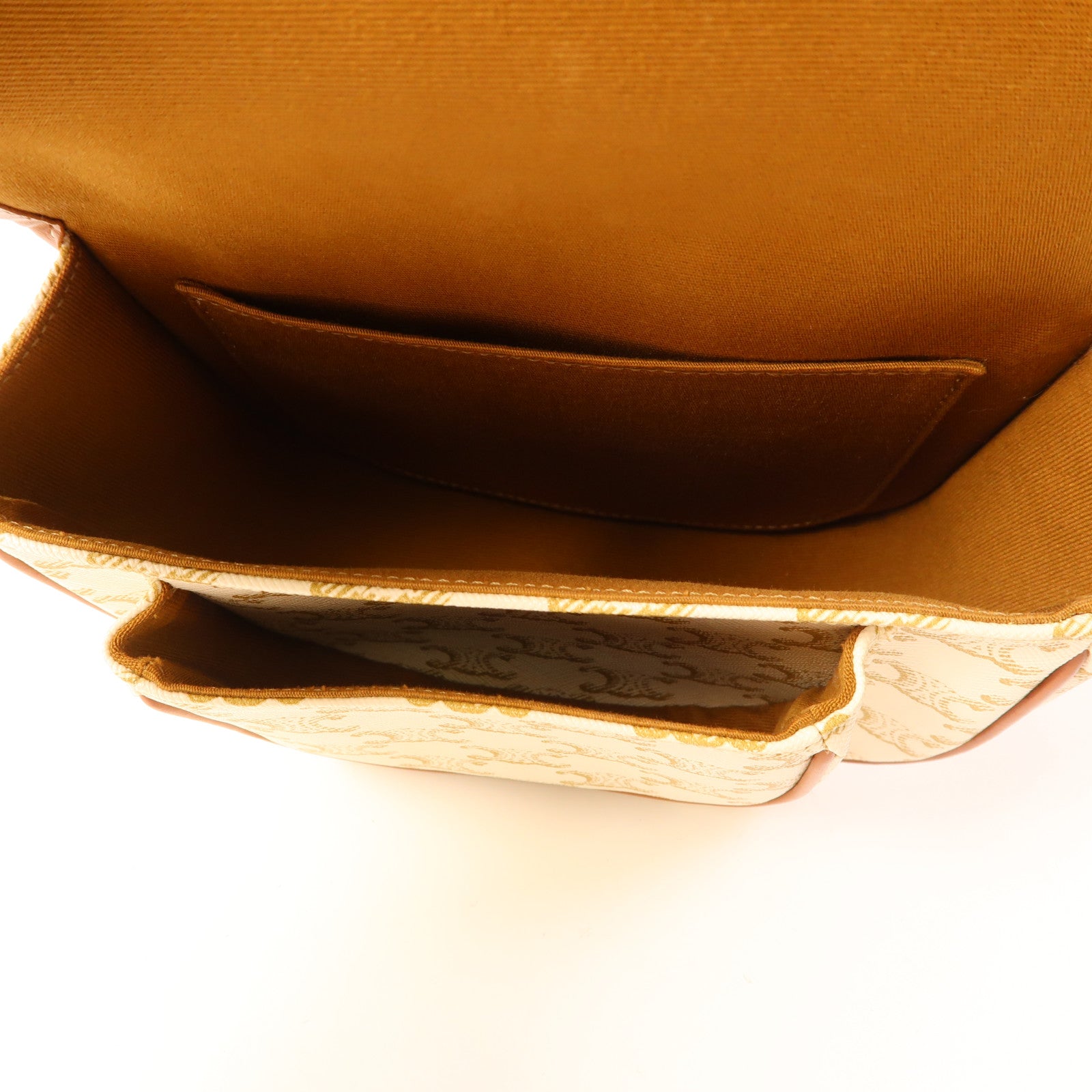 CELINE 塗層帆布Medium Folco In Triomphe金扣肩背袋