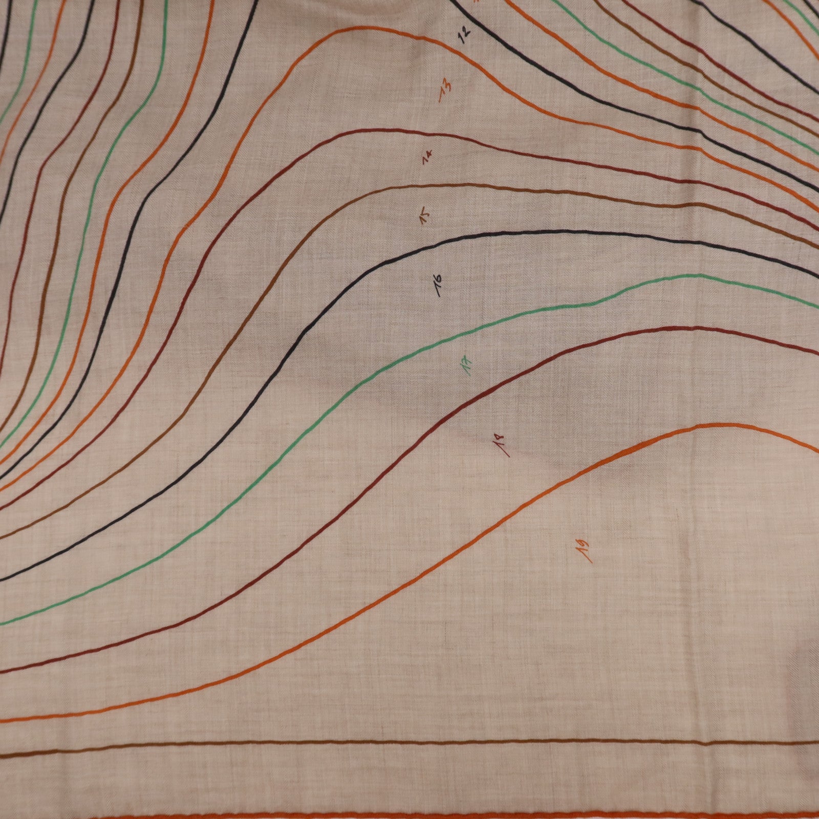 HERMES 羊絨/絲質Scarf 140X140絲巾Multicolor