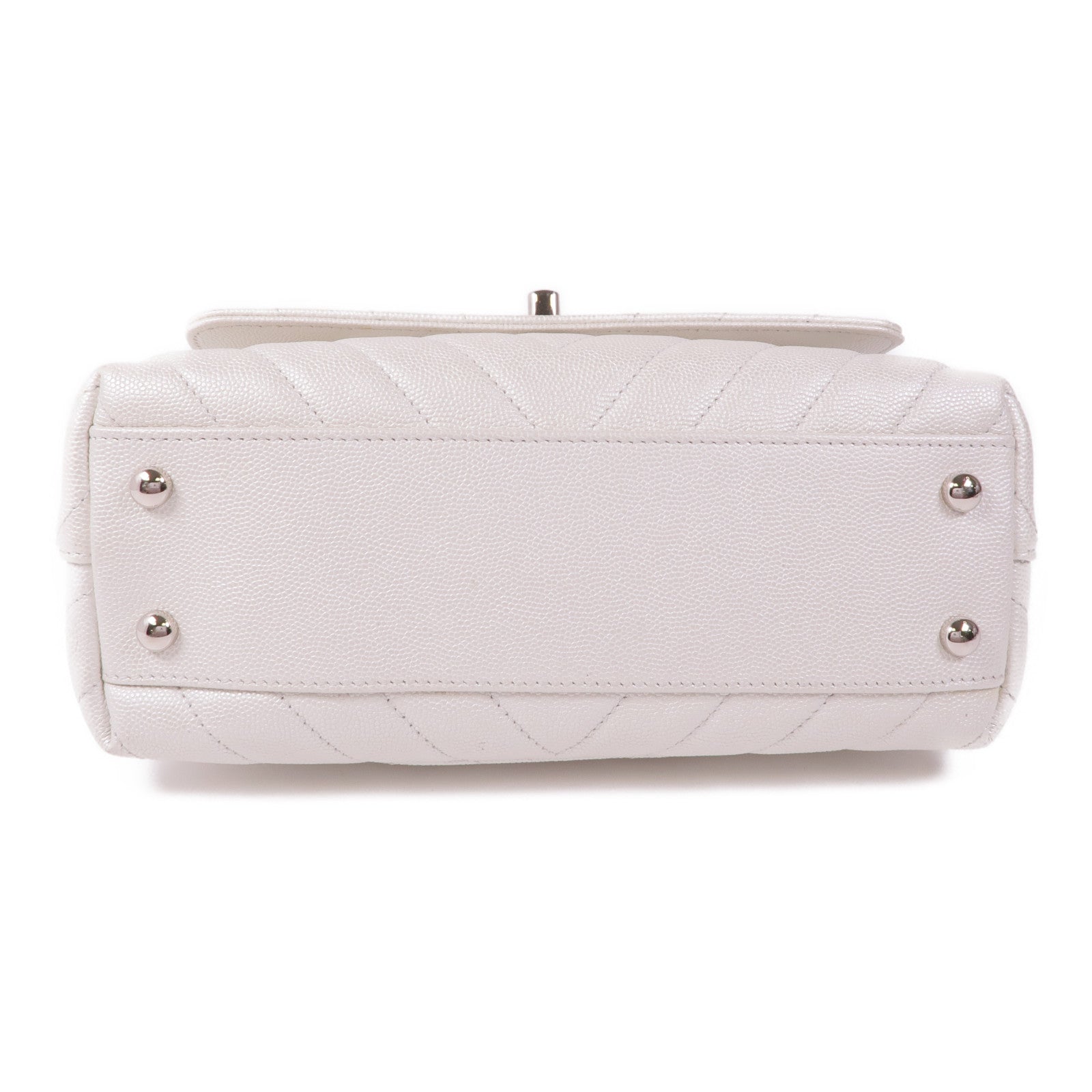 CHANEL 牛皮皮革Coco Handle銀扣鏈帶手挽肩背兩用袋