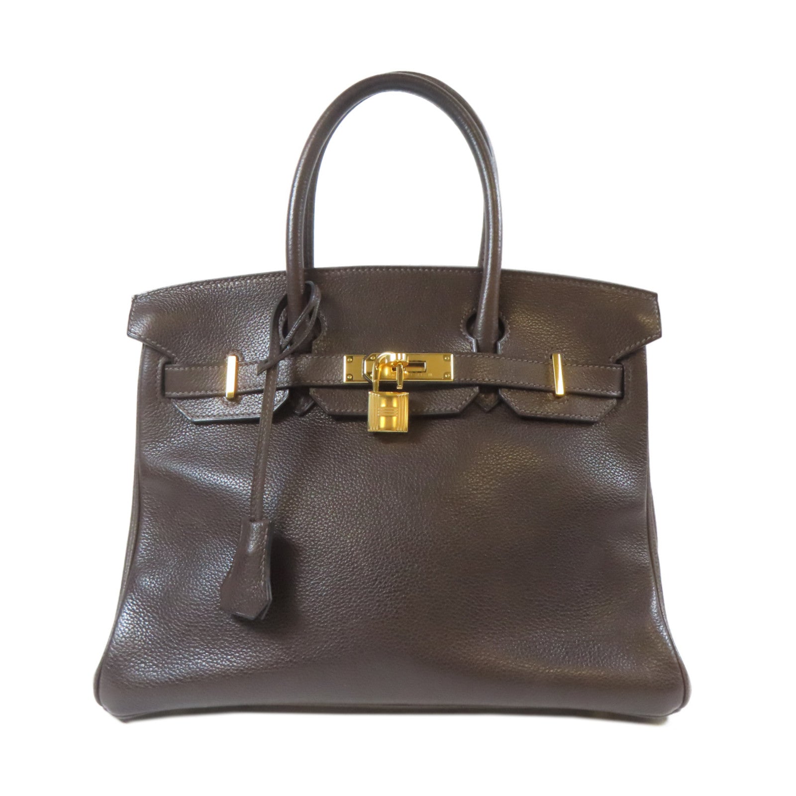 HERMES Clemence皮革Birkin30金扣手挽袋Chocolate啡色