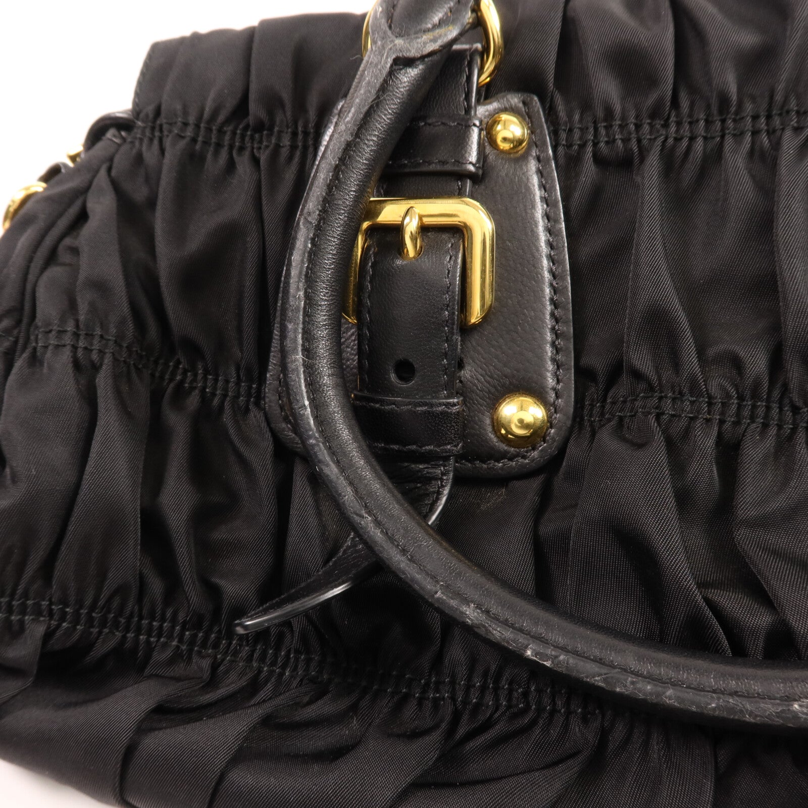 PRADA 尼龍Tessuto Gaufre金扣手挽肩背兩用袋