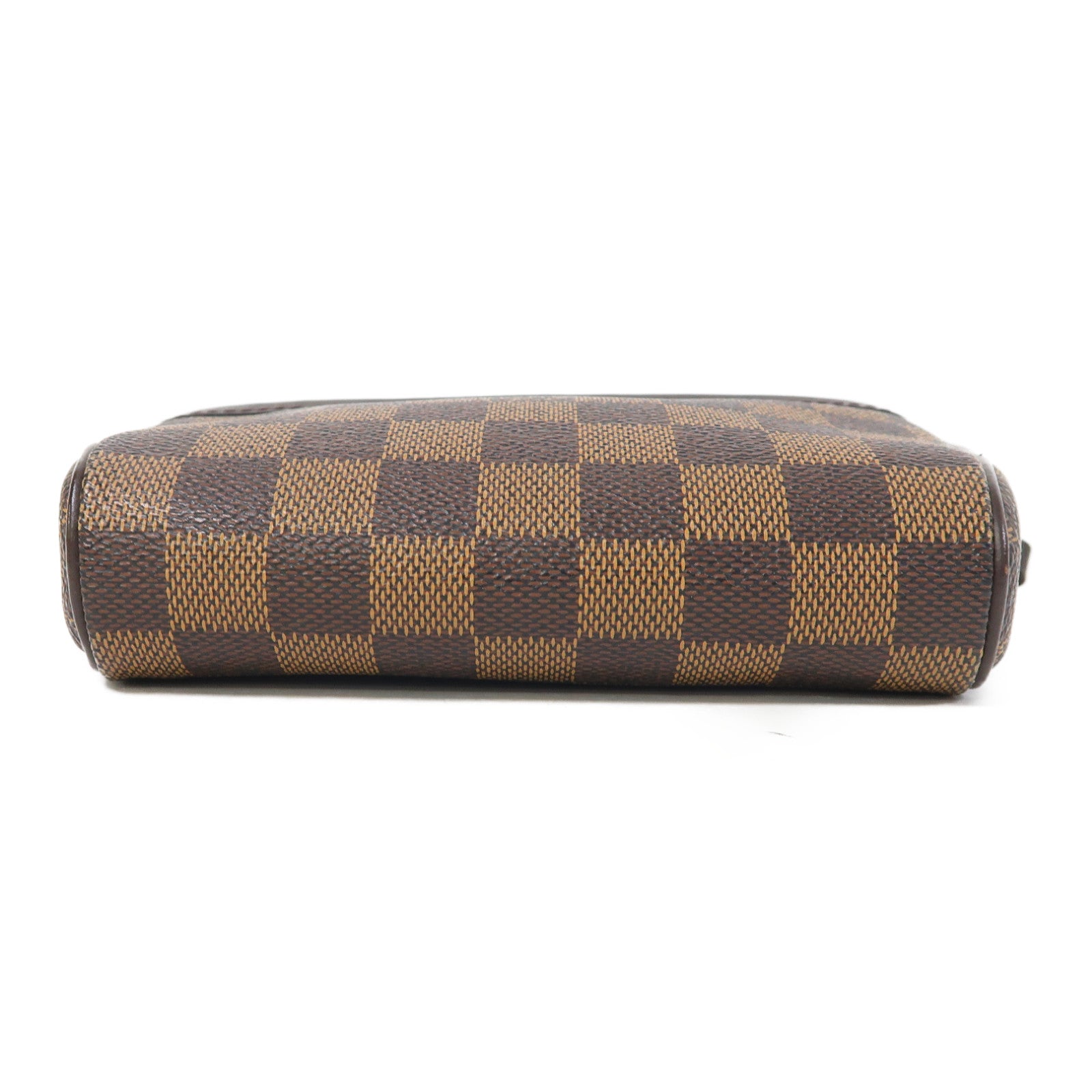 LOUIS VUITTON Damier Pochette Ipanema金扣手挽袋啡色