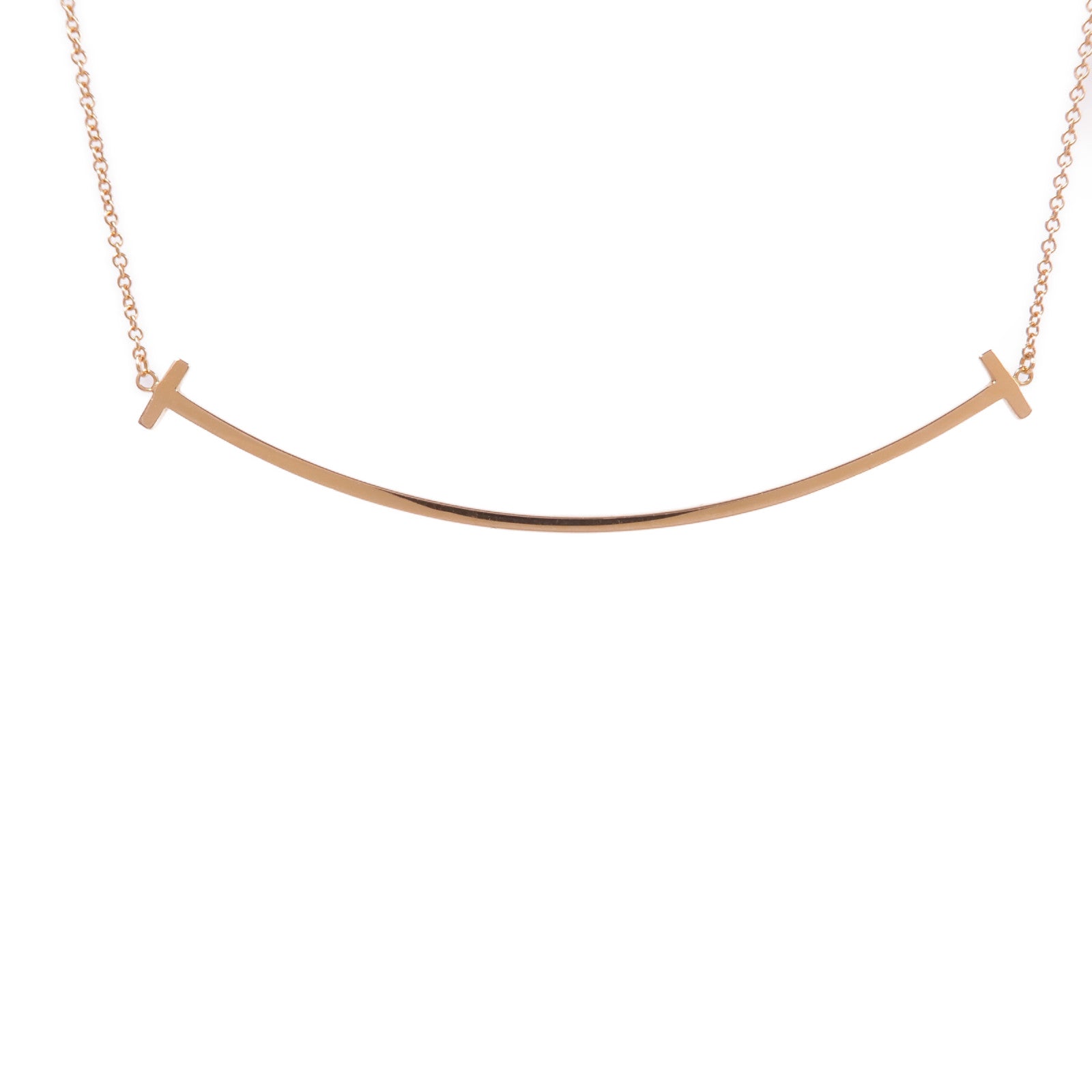 TIFFANY＆CO 18K玫瑰金T Smile Necklace項鍊