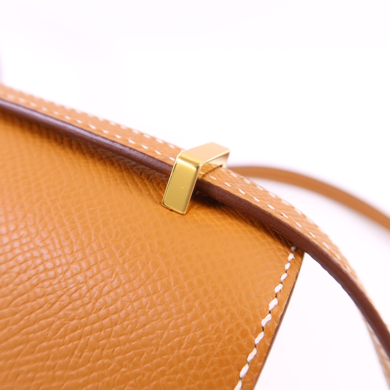 HERMES Epsom皮革Constance Elan金扣肩背袋Gold