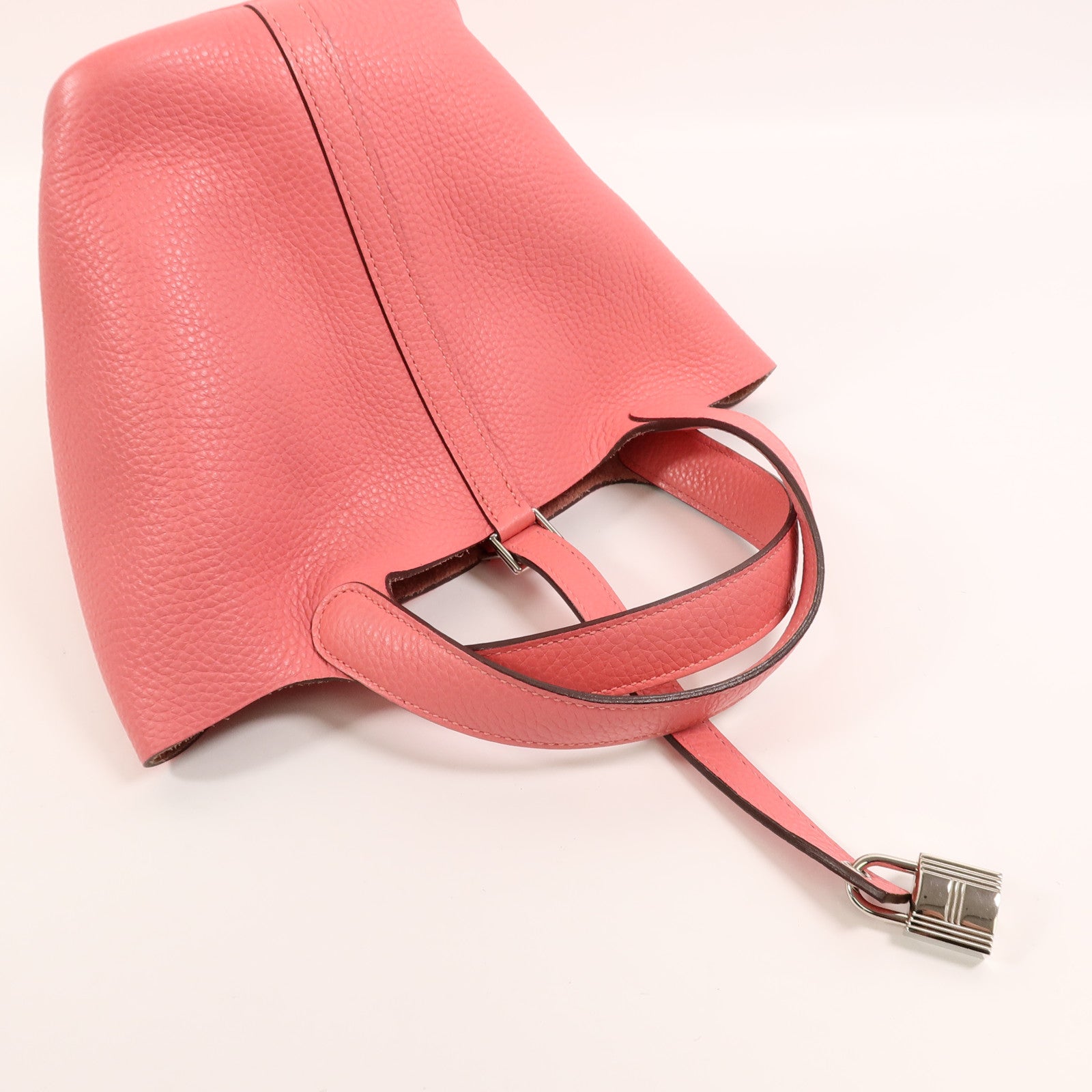 HERMES Clemence皮革Picotin PM手挽袋Rose Lipstick