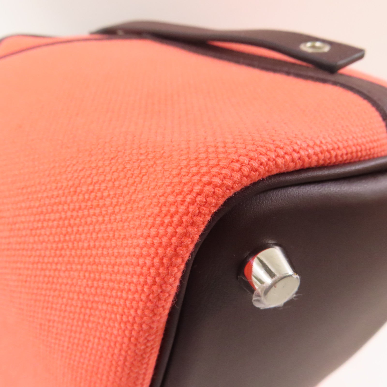 HERMES 帆布Picotin Cargo PM手挽袋Rose Texas