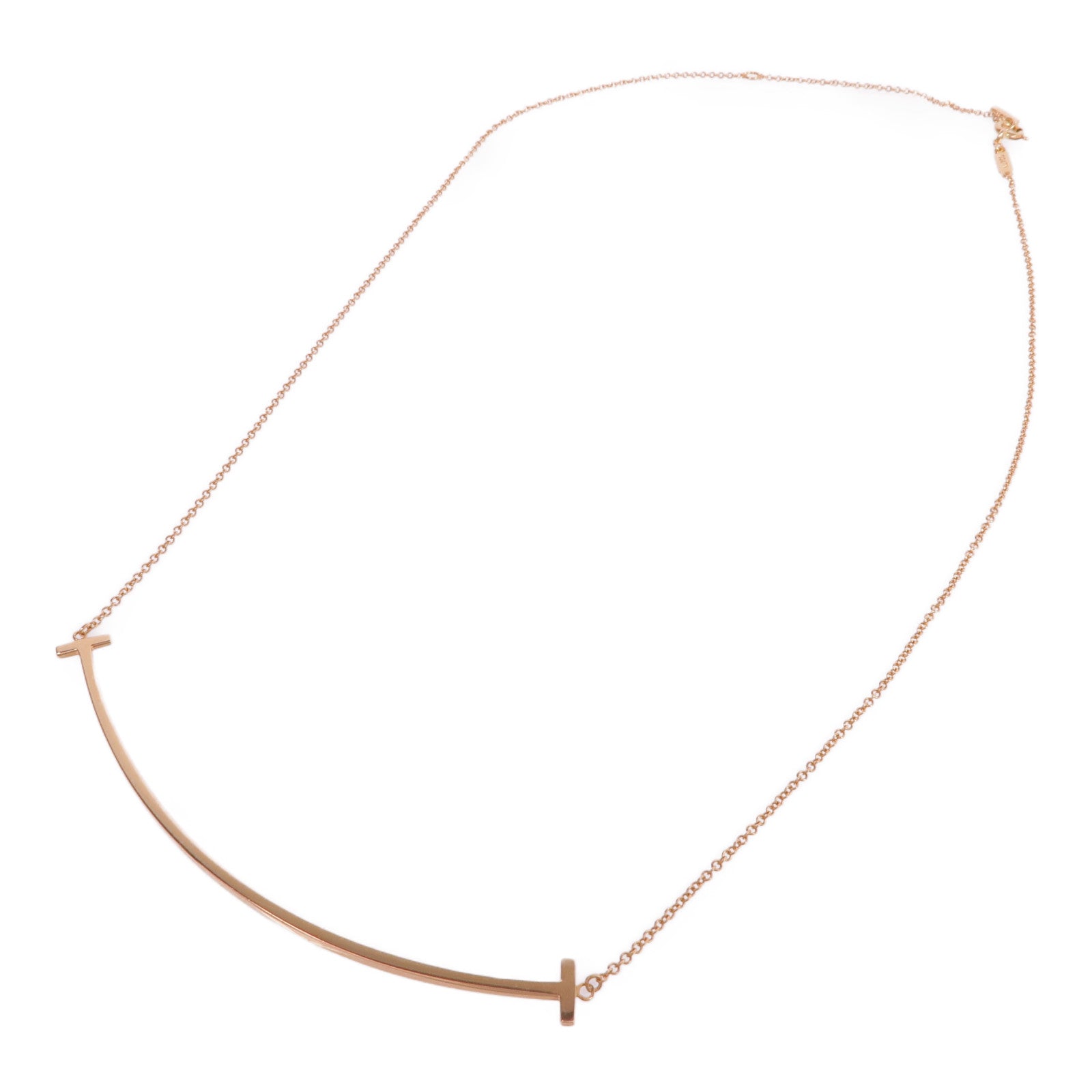 TIFFANY＆CO 18K玫瑰金T Smile Necklace項鍊