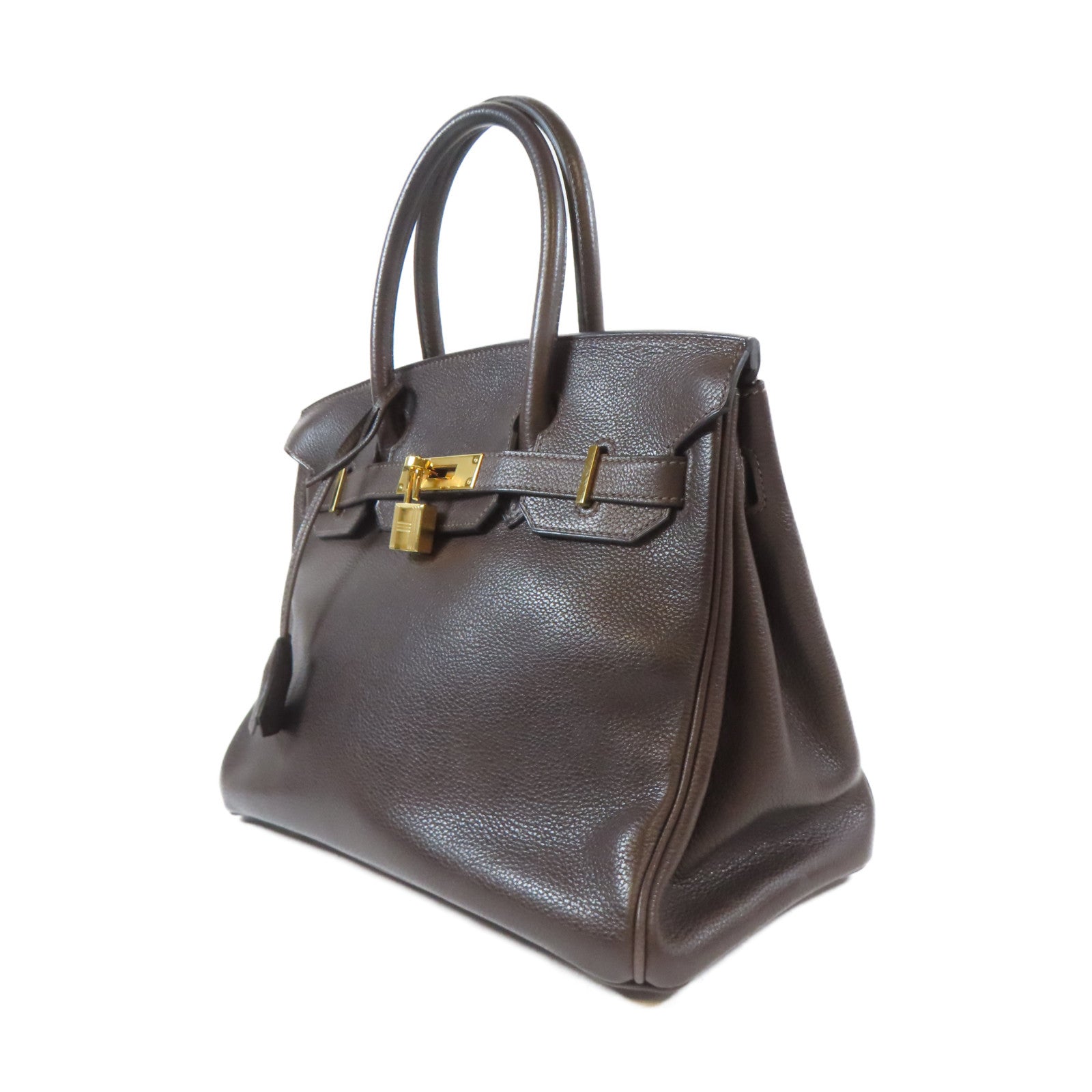 HERMES Clemence皮革Birkin30金扣手挽袋Chocolate啡色