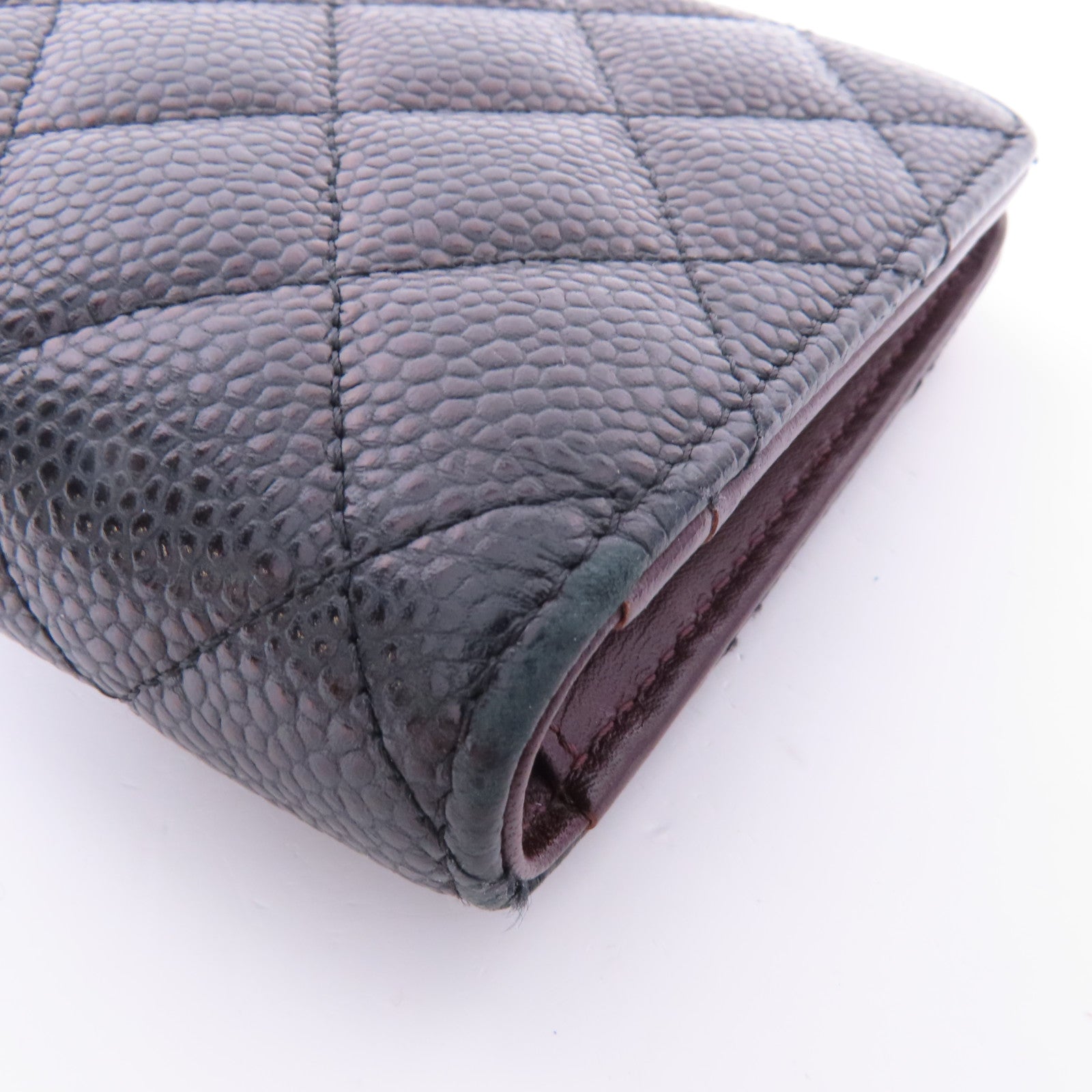 CHANEL 牛皮皮革Long Wallet銀扣長錢包