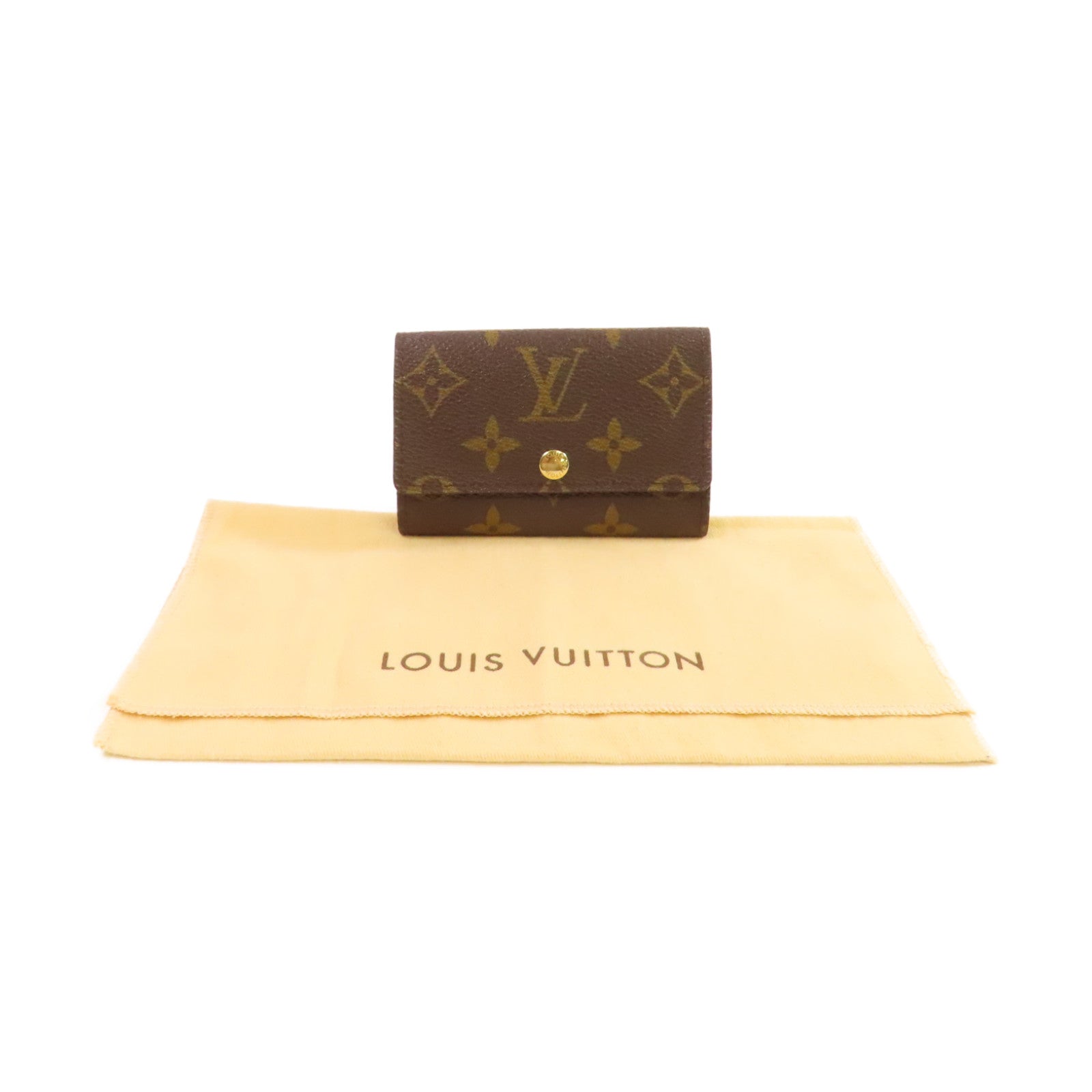 LOUIS VUITTON Monogram 5 Key Holder金扣鎖匙包啡色