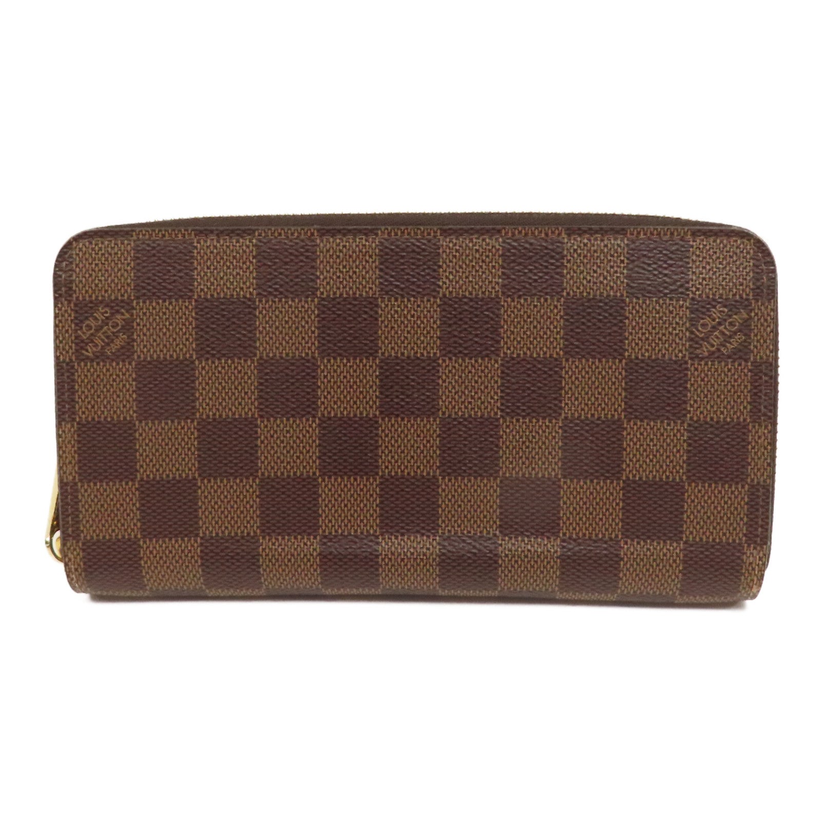 LOUIS VUITTON Damier Zipper Wallet金扣長錢包啡色