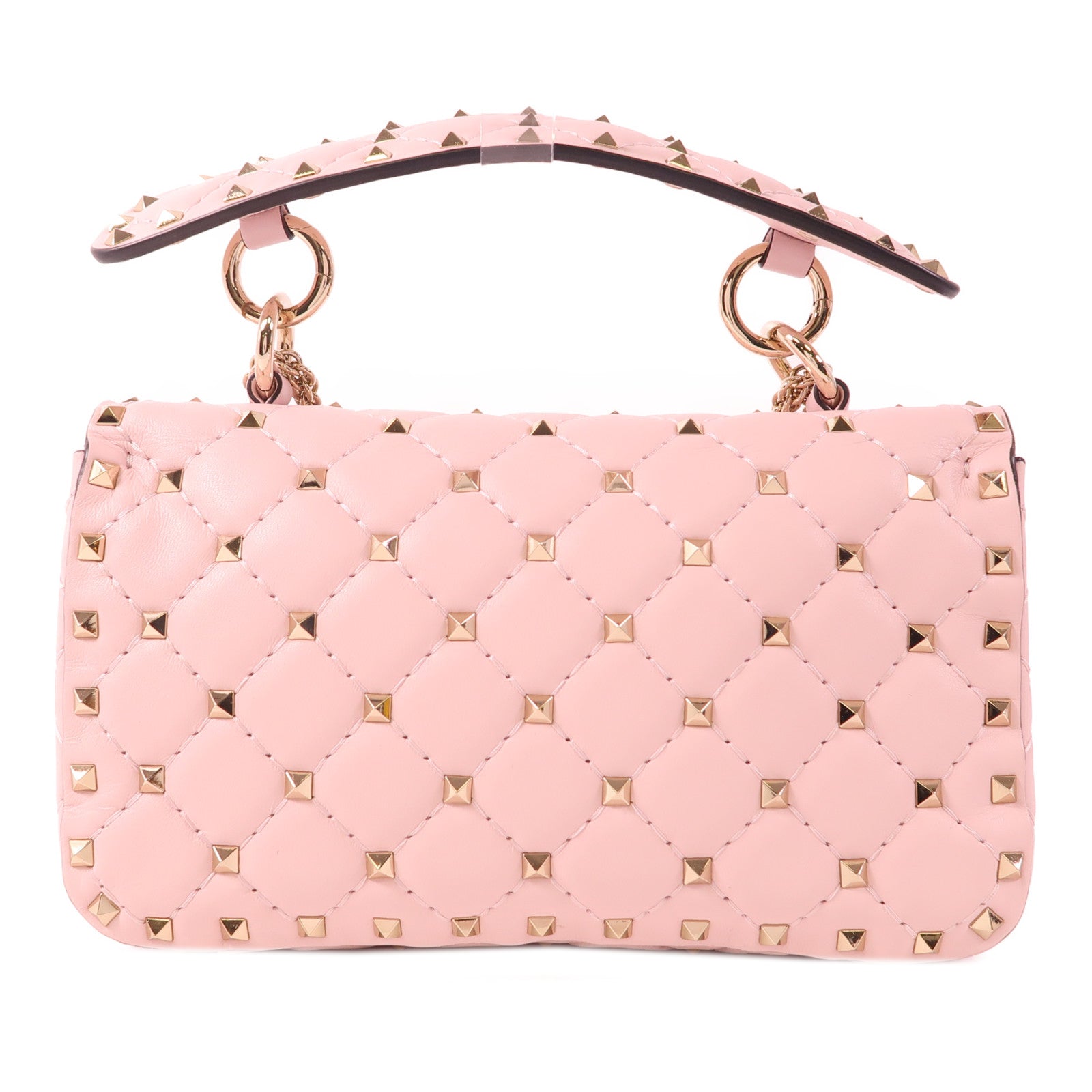 Valentino 皮革Rockstud Spike金扣手挽肩背兩用袋