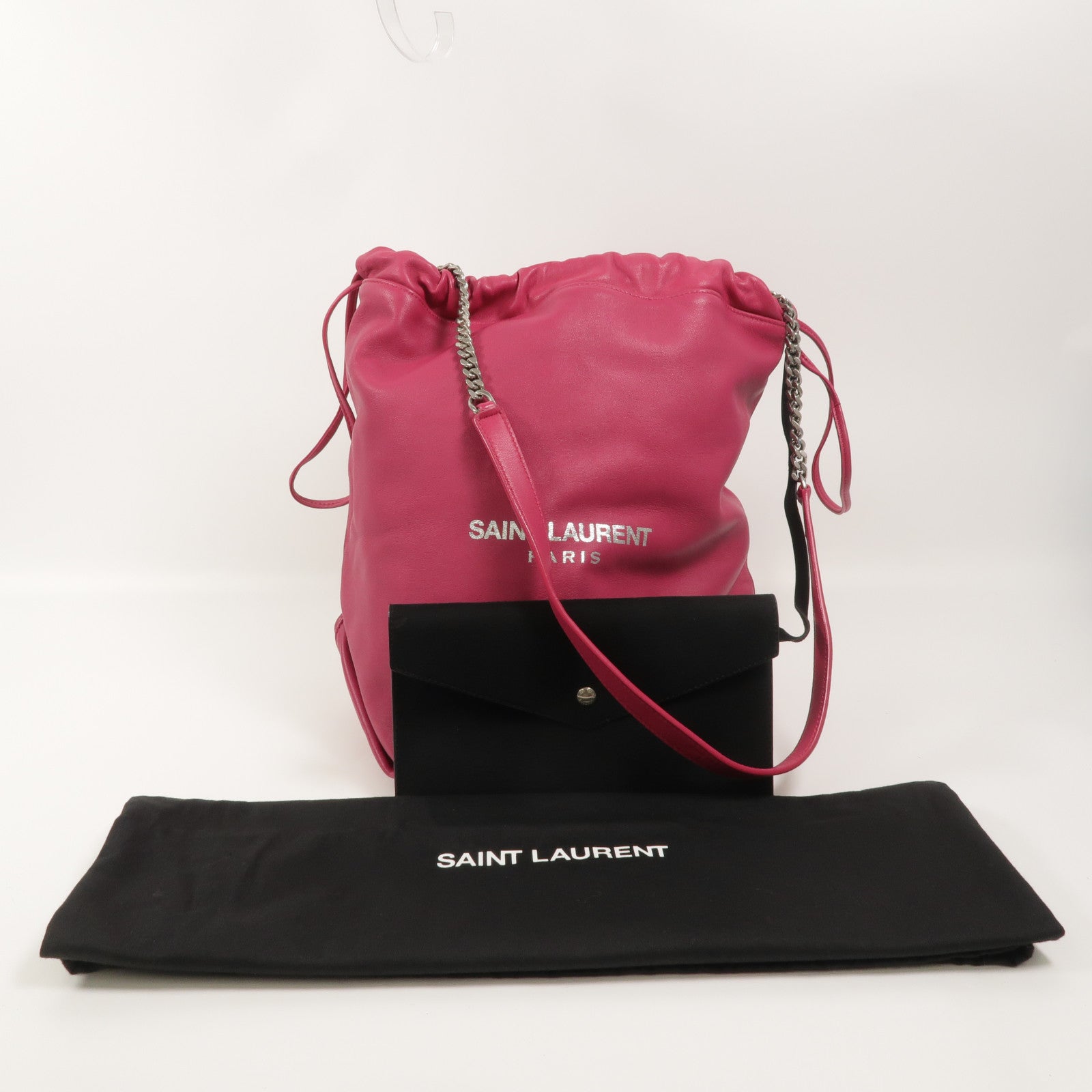 YVES SAINT LAURENT 羊皮皮革Teddy Bucket肩背袋